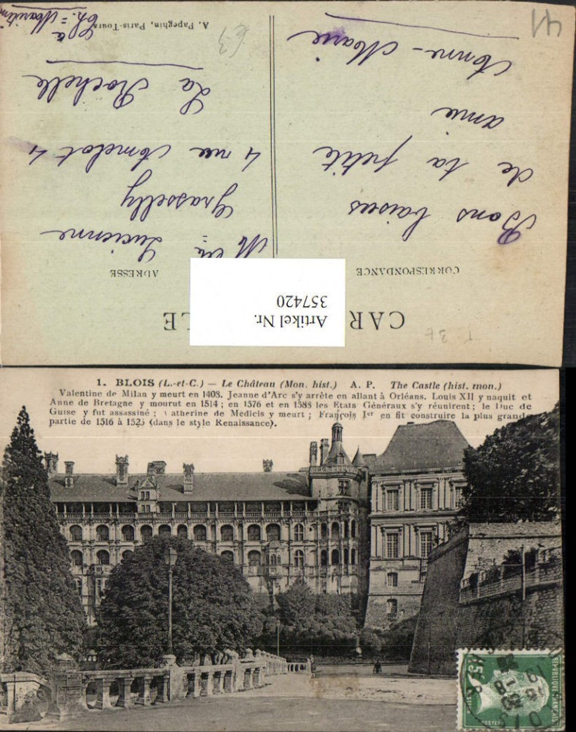357420,Centre Loire-et-Cher Blois Le Chateau Schloss