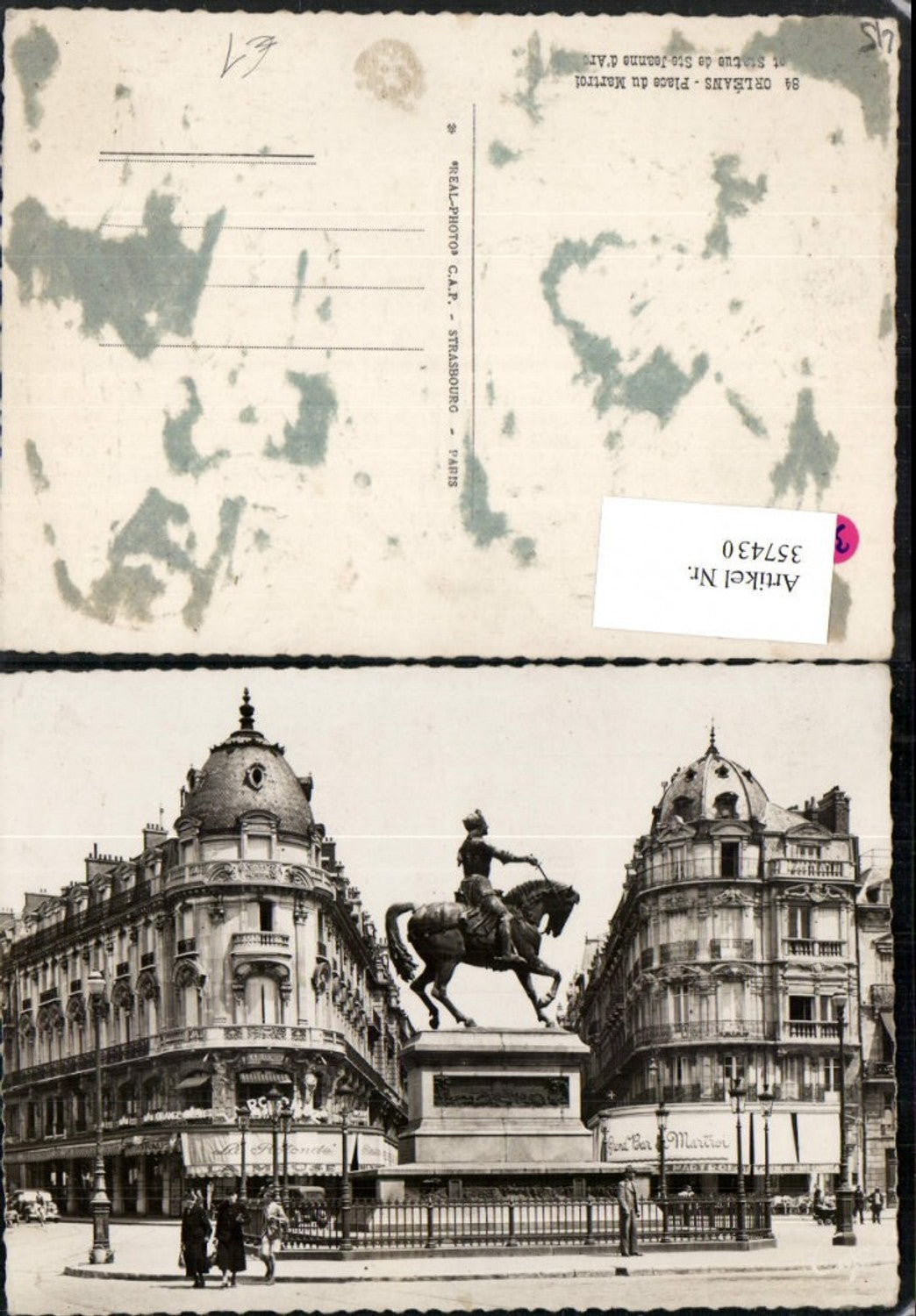 357430,Centre Indre-et-Loire Loiret Orleans Place du Martroi et Statue de Ste-Jeanne d'Arc Denkmal