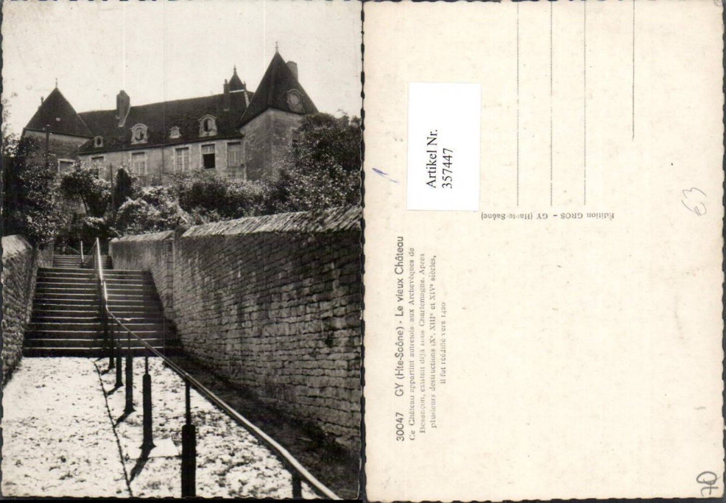 357447,Franche-Comte Haute-Saone Gy Le vieux Chateau Schloss Stiegen