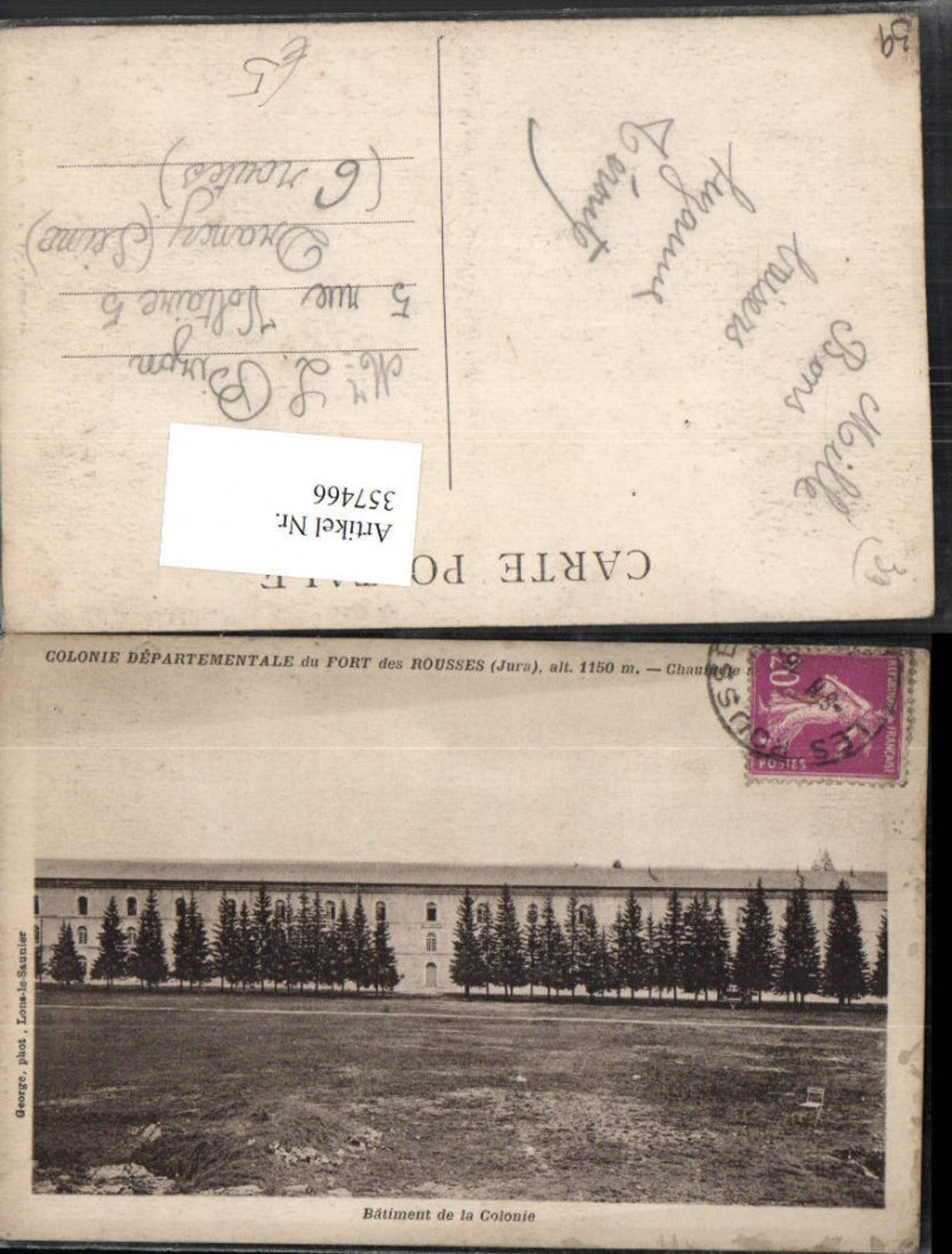 357466,Franche-Comte Jura Colonie Departementale Fort Rousses Batiment de la Colonie Barracks