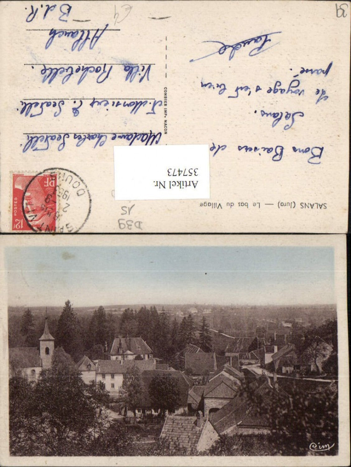 357473,Franche-Comte Jura Salans Le bas du Village Totale