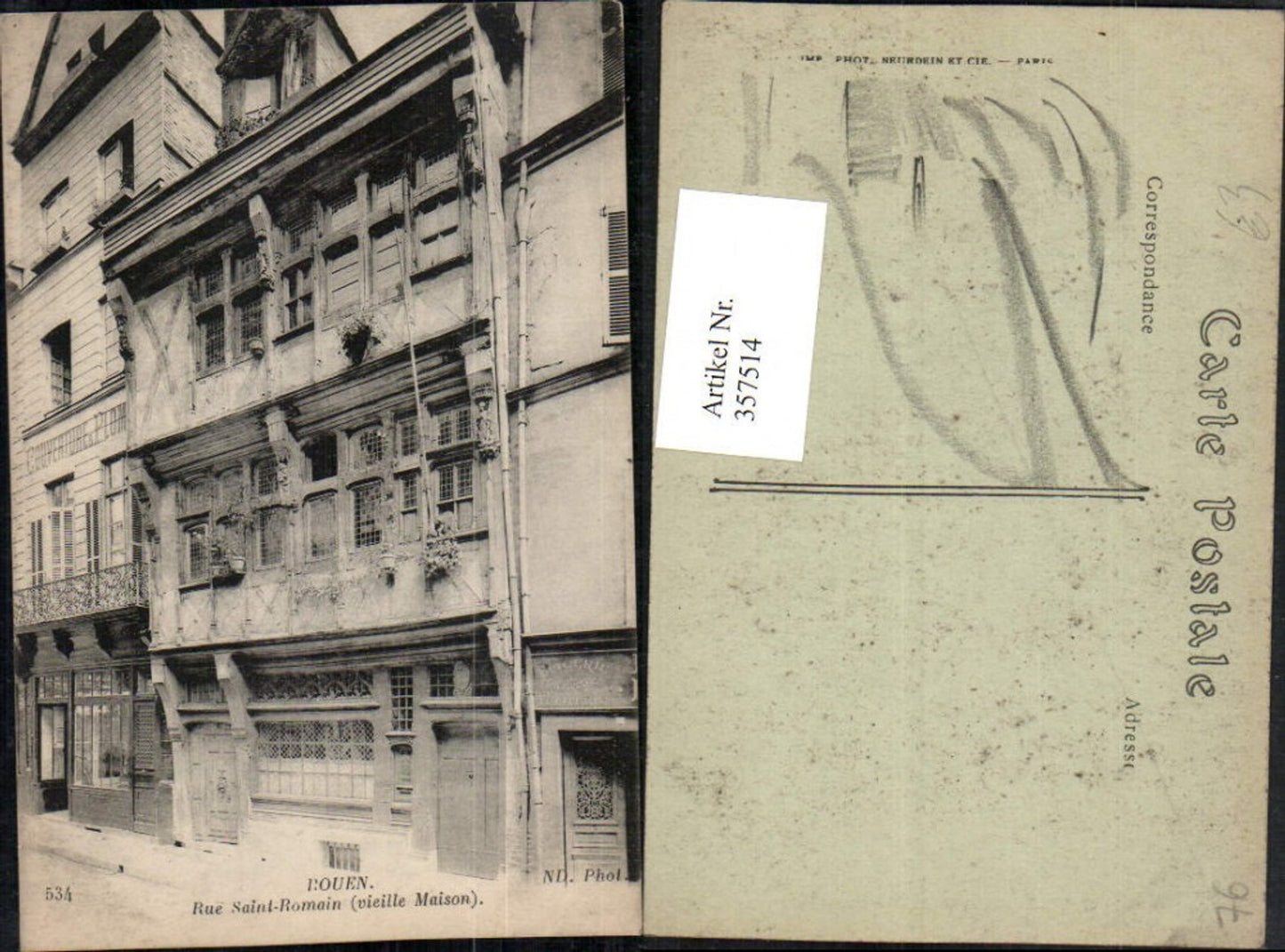 357514,Haute-Normandie Seine-Maritime Rouen Rue Saint-Romain vieille Maison Haus