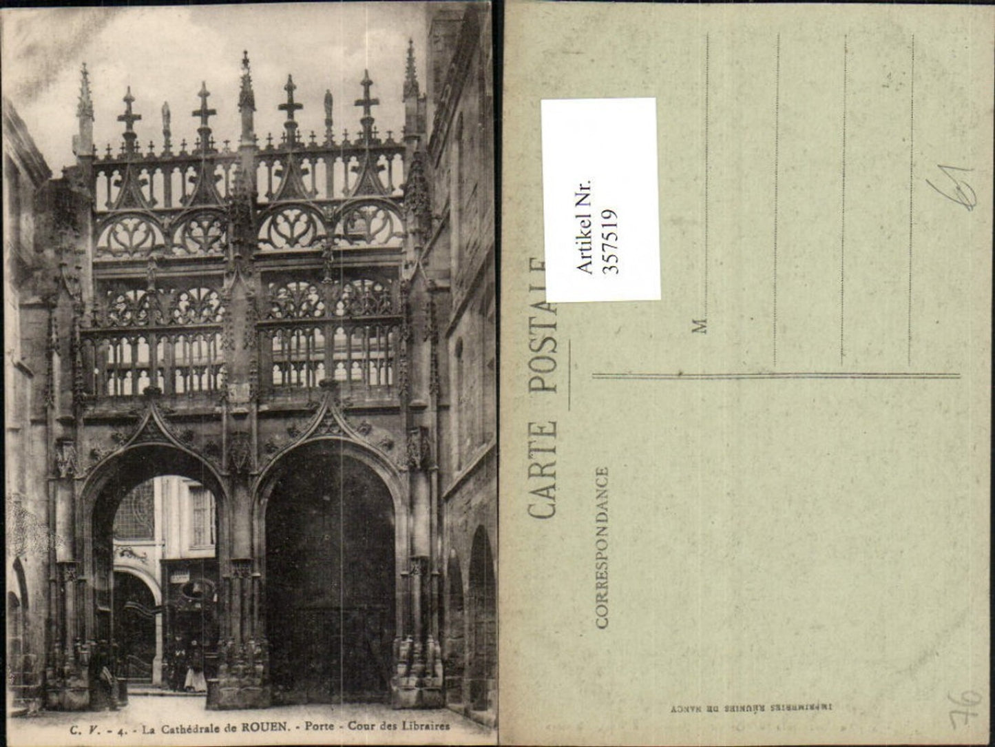 357519,Haute-Normandie Seine-Maritime La Cathedrale de Rouen Porte Kirchenportal