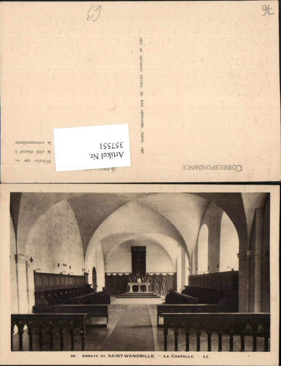 357551,Haute-Normandie Seine-Maritime Abbaye Saint-Wandrille La Chapelle Kirche Innenansicht