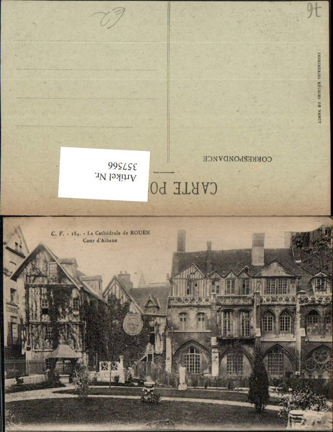 357566,Haute-Normandie Seine-Maritime La Cathedrale de Rouen Cour d'Albane Hof
