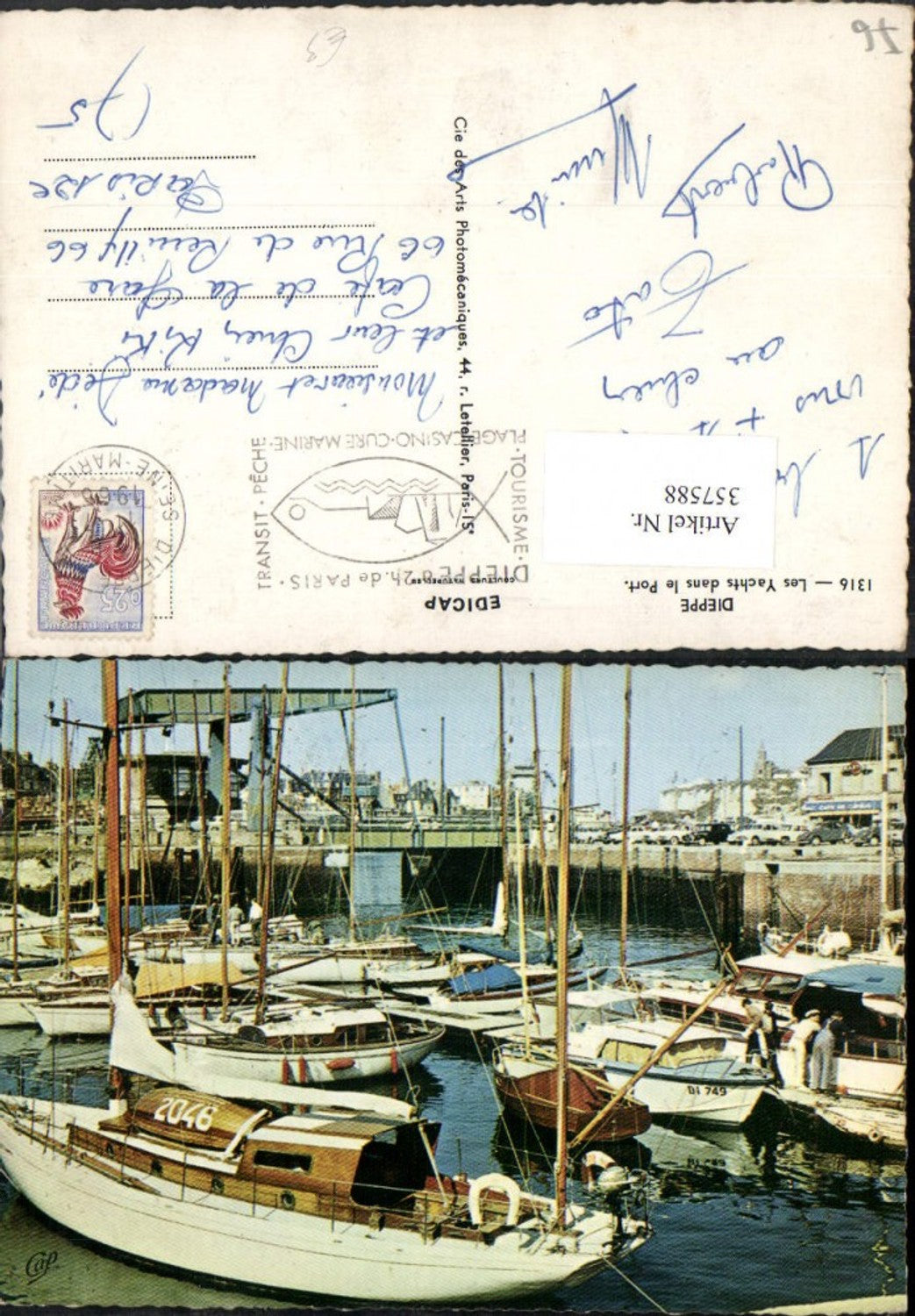 357588,Haute-Normandie Seine-Maritime Dieppe Les Yachts dans le Port Hafen Segelboote