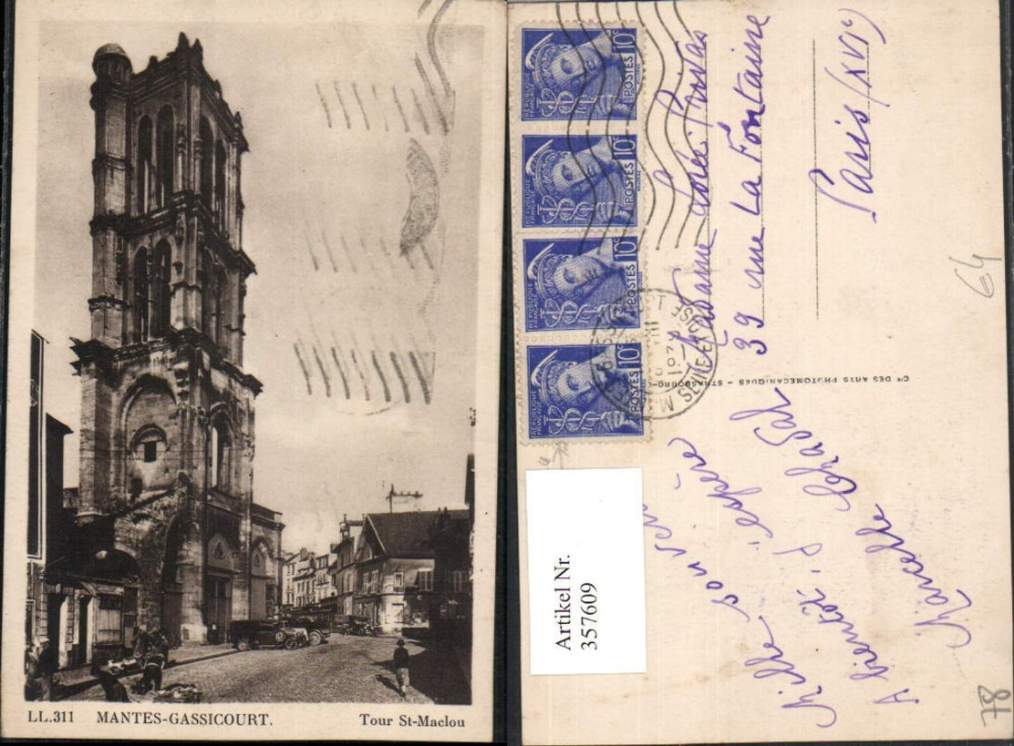 357609,Ile-de-France Yvelines Mantes-Gassicourt Tour St-Maclou Turm