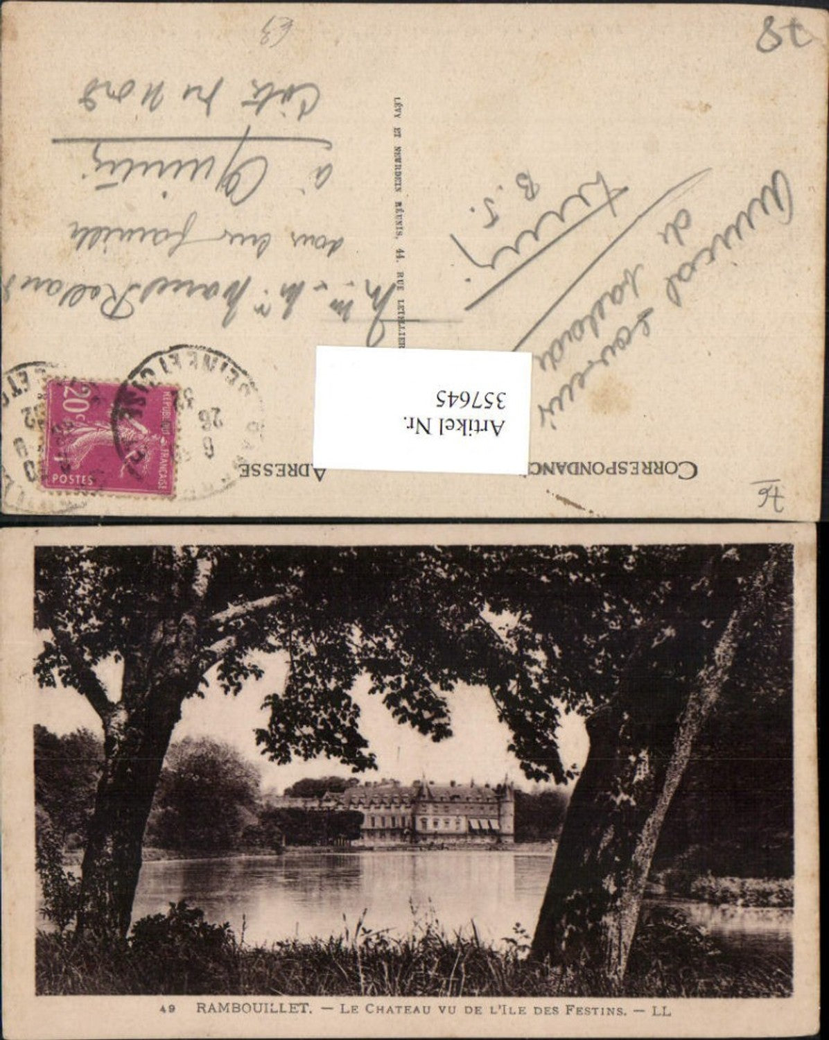 357645,Ile-de-France Yvelines Rambouillet Le Chateau vu de l'Ile des Festins Schloss