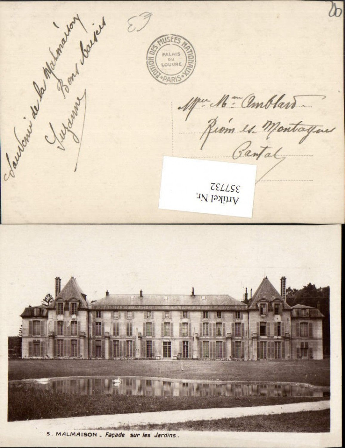 357732,Ile-de-France Hauts-de-Seine Malmaison Facade sur les Jardins Schloss