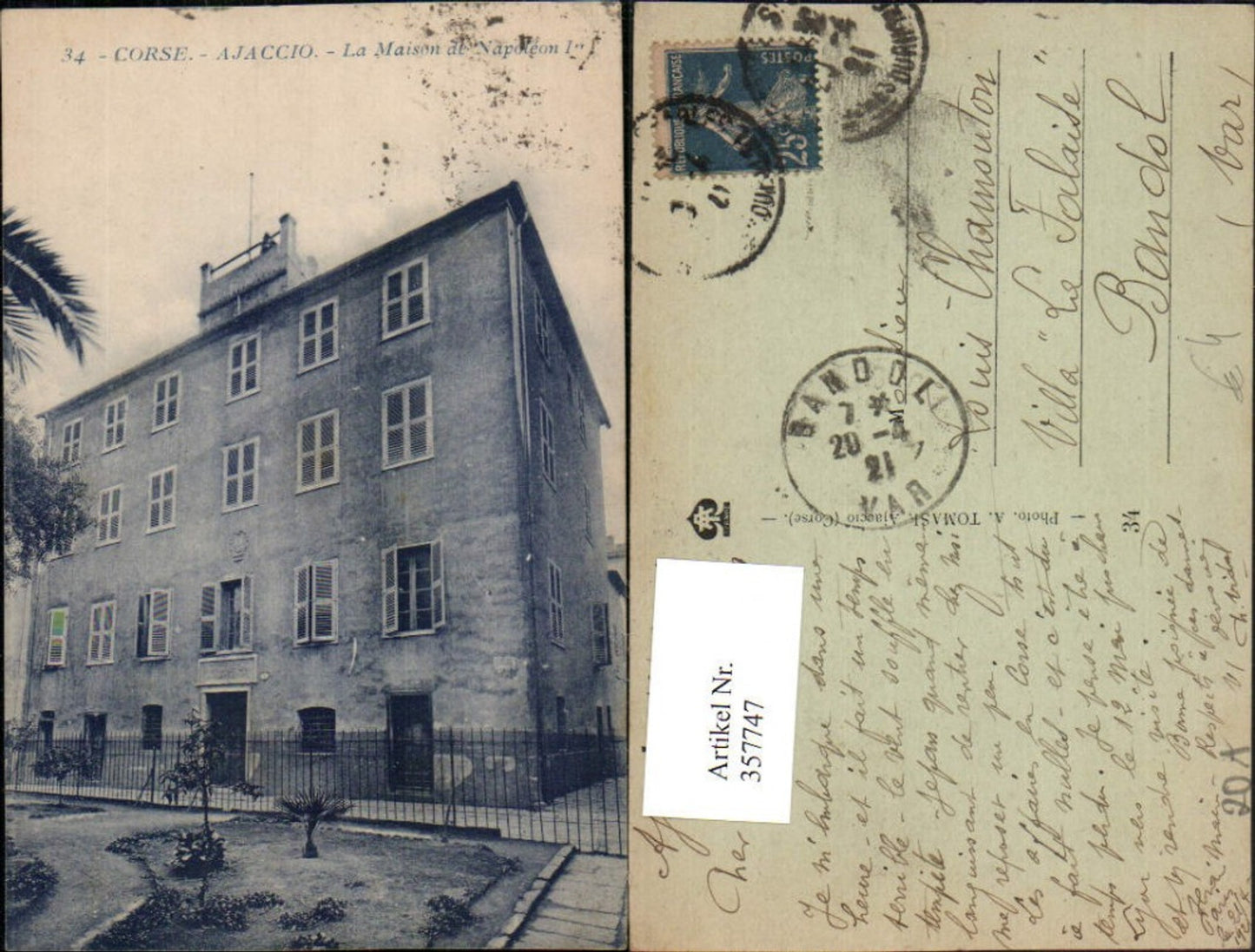 357747,Korsika Corse-du-Sud Ajaccio La Maison de Napoleon Haus