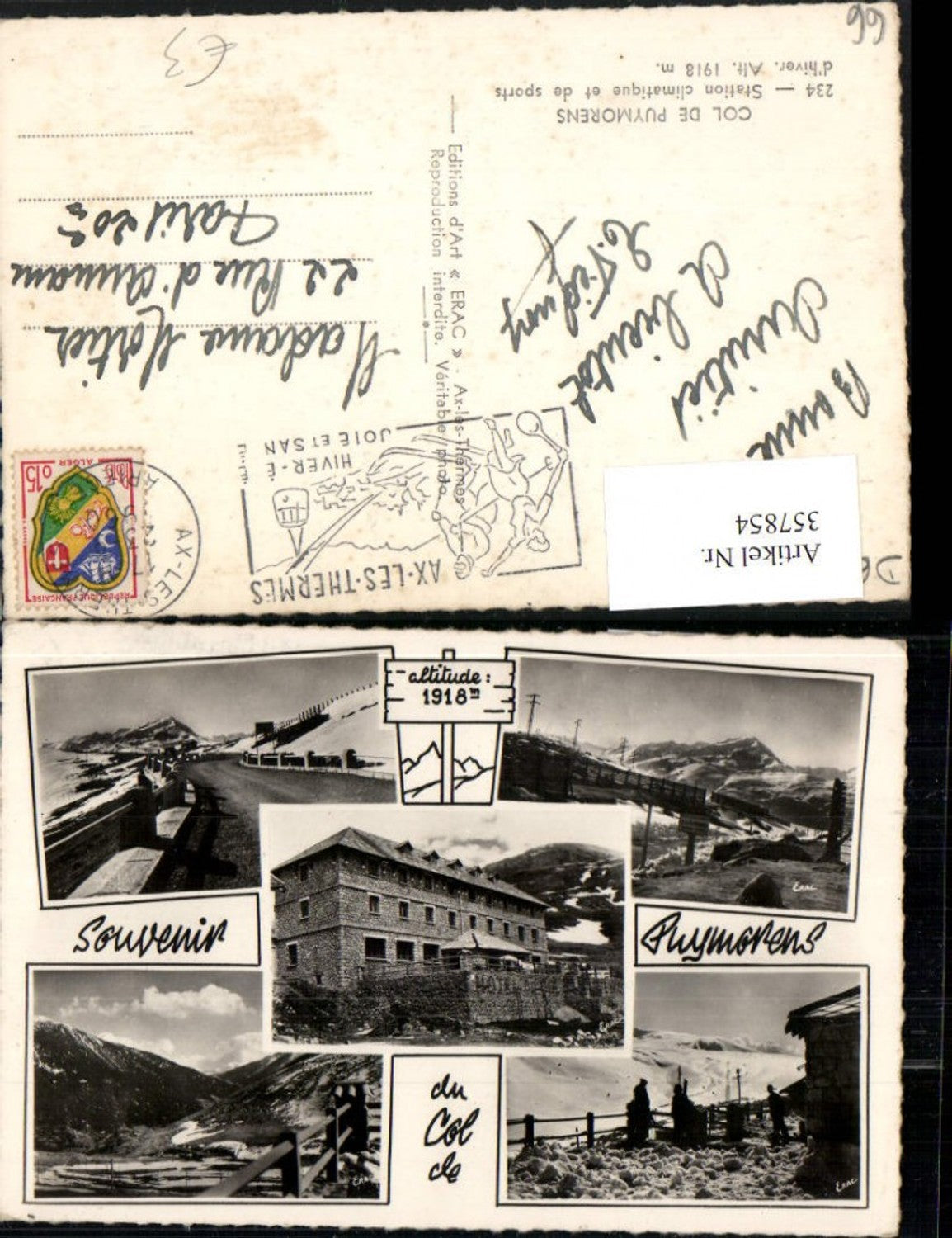 357854,Languedoc-Roussillon Pyrenees-Orientales Col de Puymorens Straße Bergkulisse Mehrbildkarte