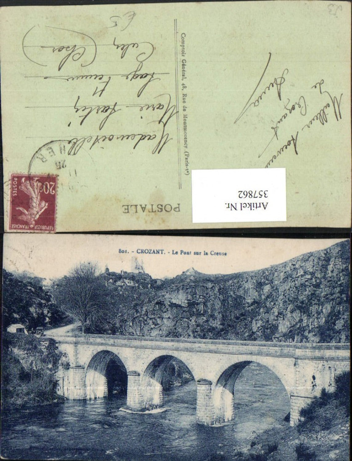357862,Limousin Creuse Crozant Le Pont sur la Creuse Brücke