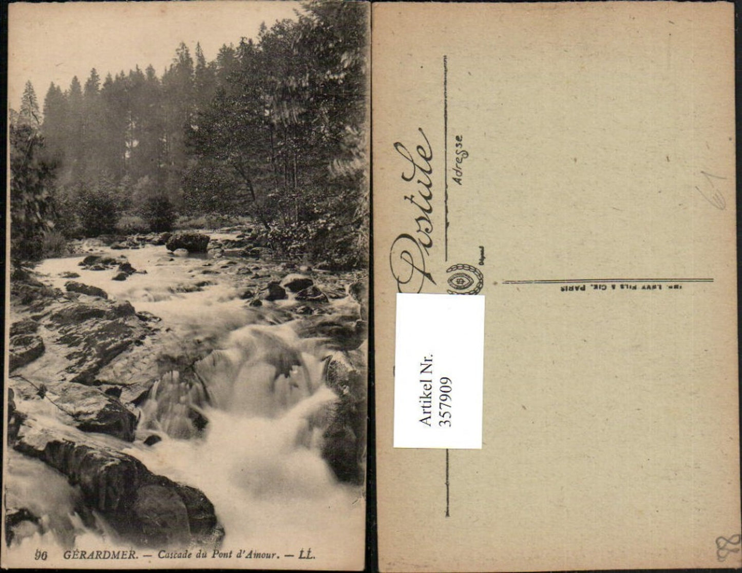 357909,Lothringen Vosges Gerardmer Cascade du Pont d'Amour Wasserfall
