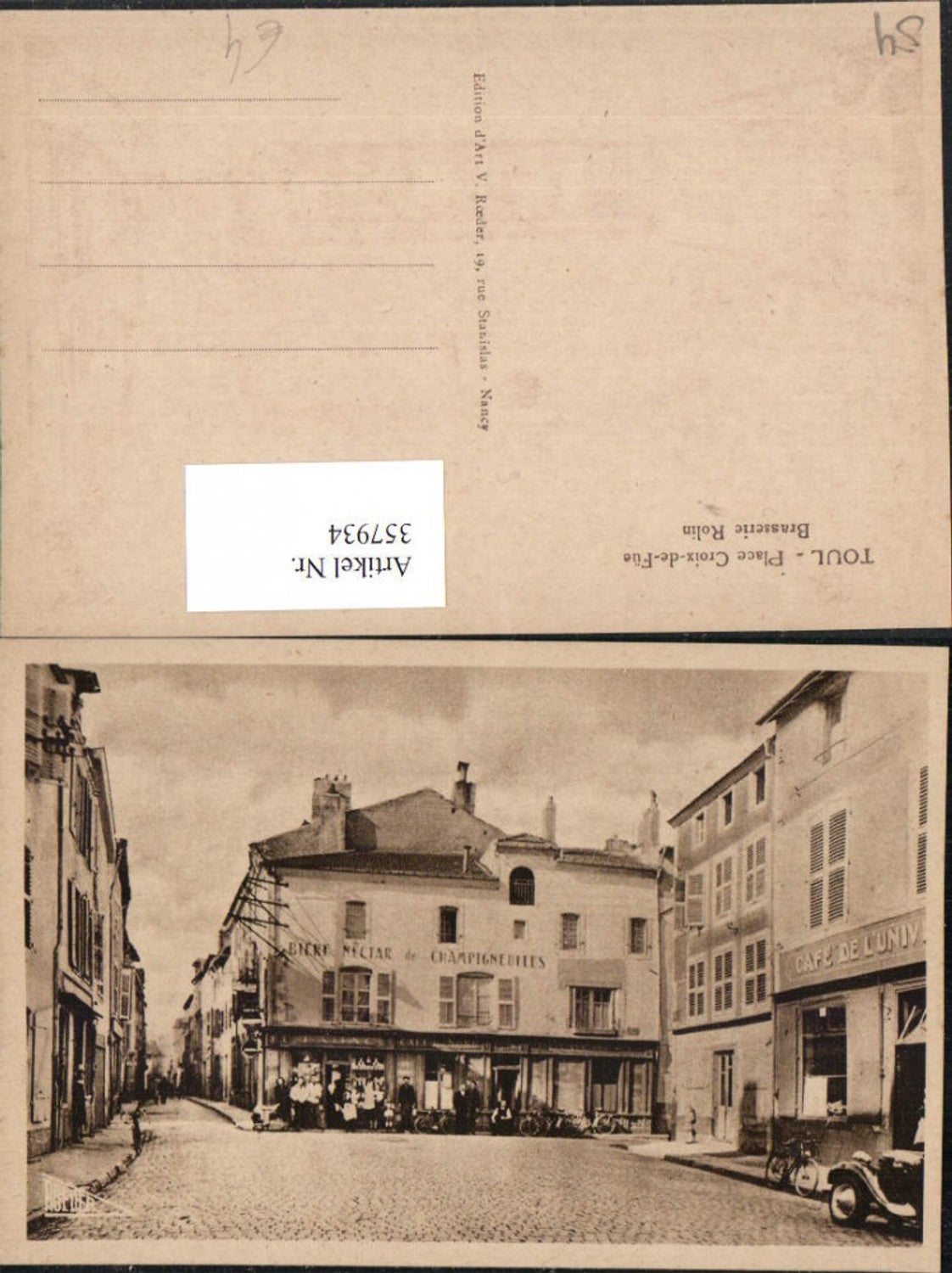 357934,Lothringen Meurthe-et-Moselle Toul Place Croix-de-Füe Brasserie Rolin Straßenansicht