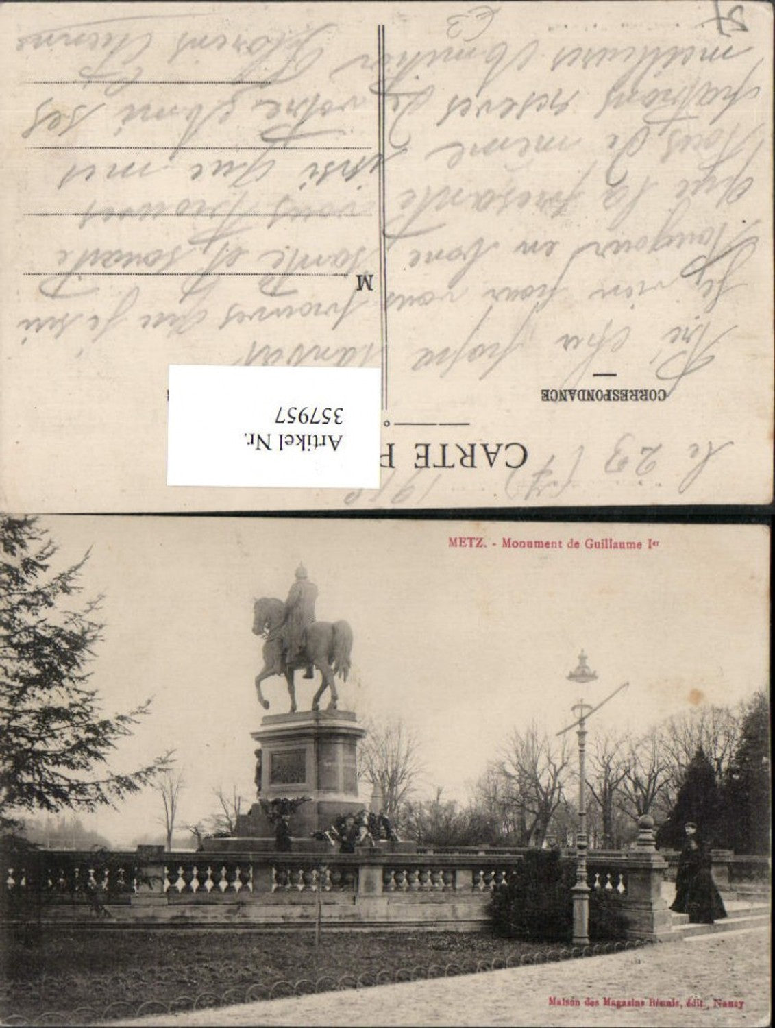 357957,Lothringen Moselle Metz Monument de Guillaume Statue Denkmal