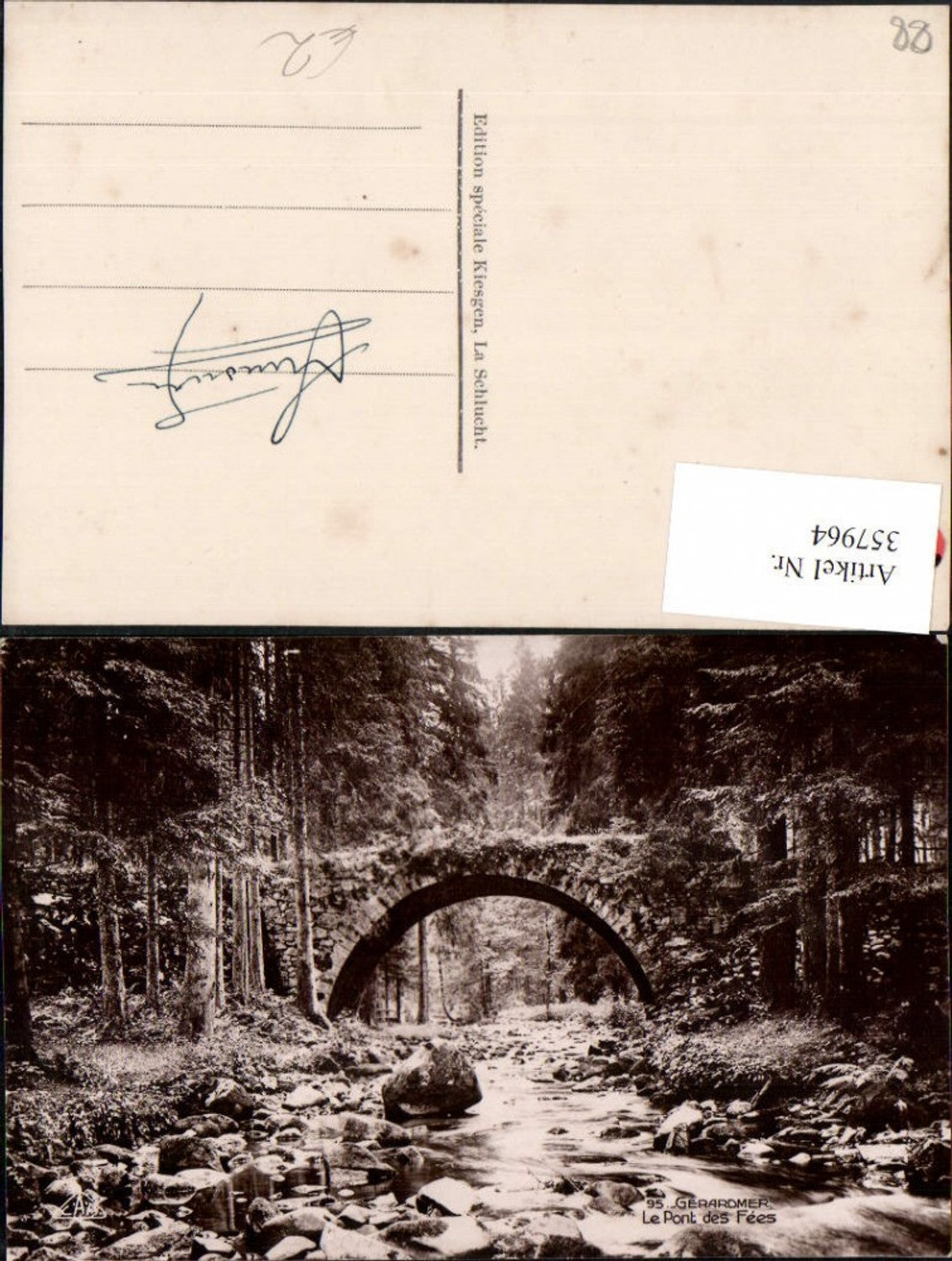 357964,Lothringen Vosges Gerardmer Le Pont des Fees Brücke