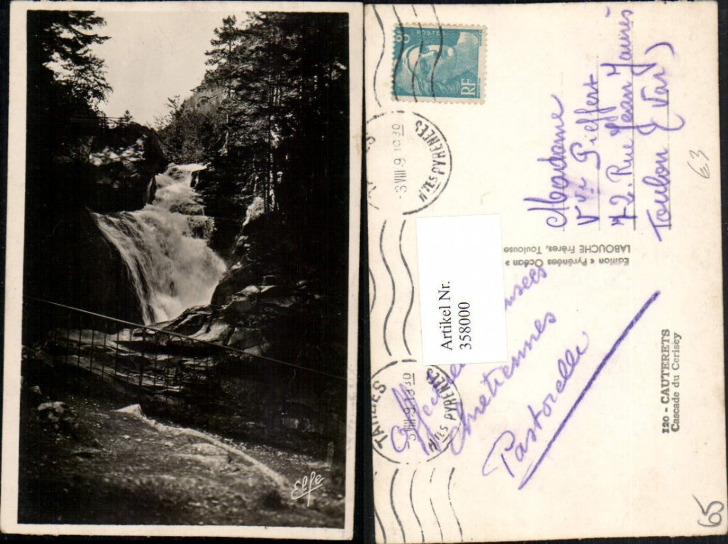358000,Midi-Pyrenees Hautes-Pyrenees Cauterets Cascade du Cerisey Wasserfall