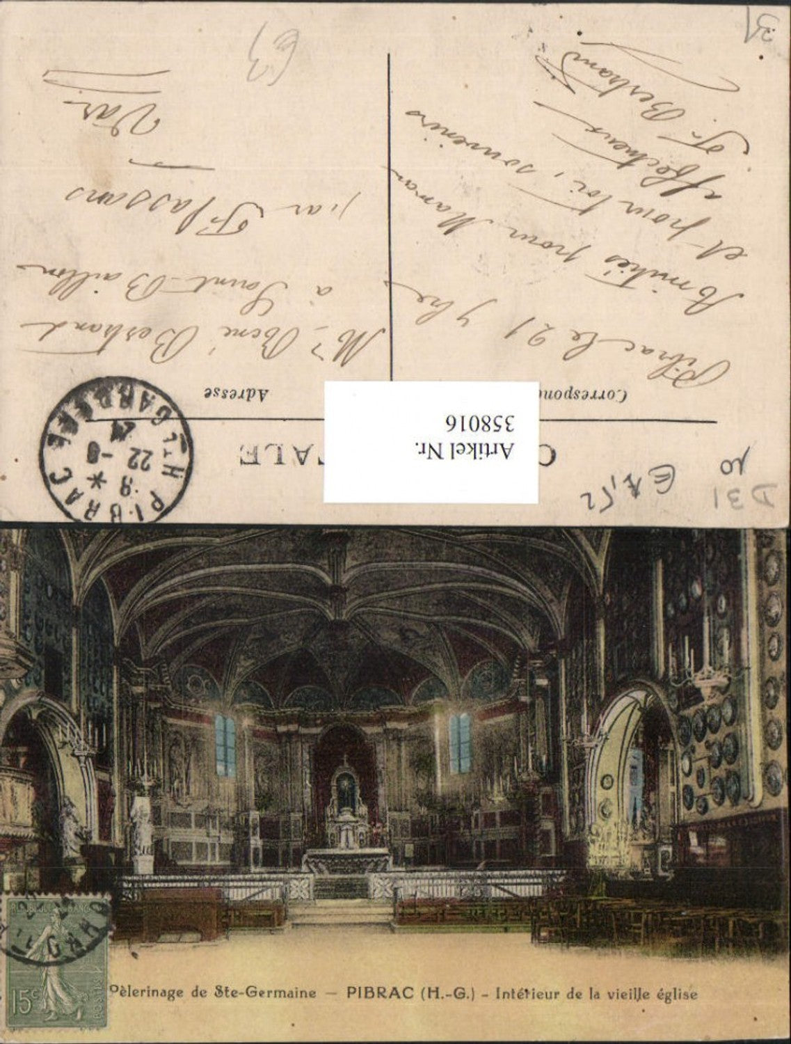 358016,Midi-Pyrenees Haute-Garonne Pelerinage de Ste-Germaine Pibrac Interieur de la eglise Kirche