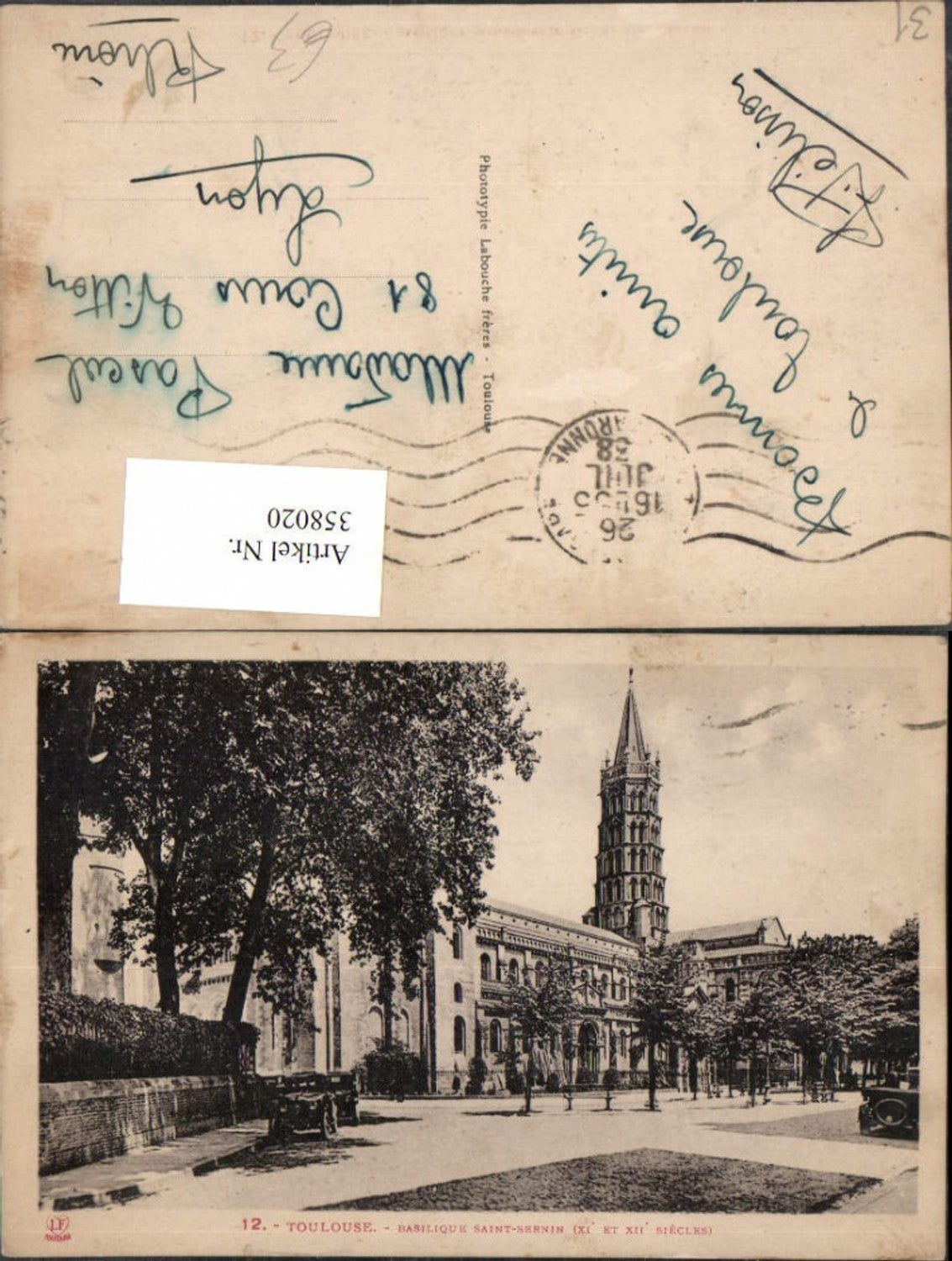 358020,Midi-Pyrenees Haute-Garonne Toulouse Basilique Saint-Sernin Kirche
