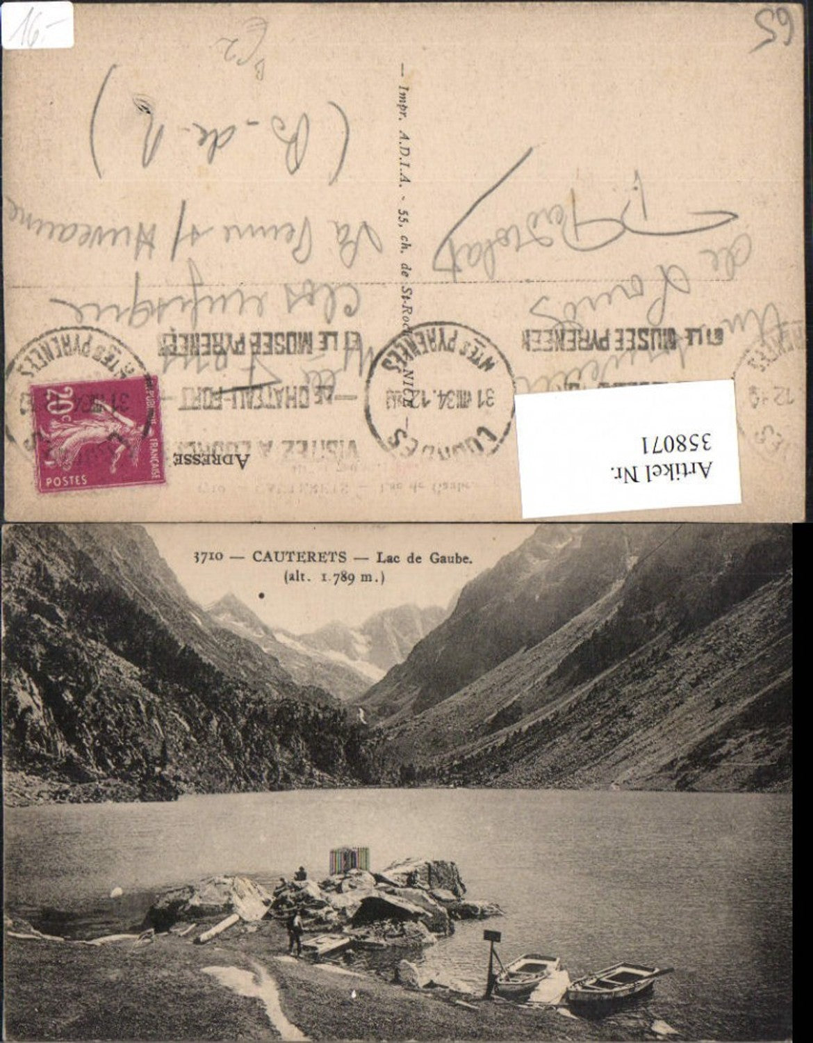 358071,Midi-Pyrenees Hautes-Pyrenees Cauterets Lac de Gaube See Bergkulisse