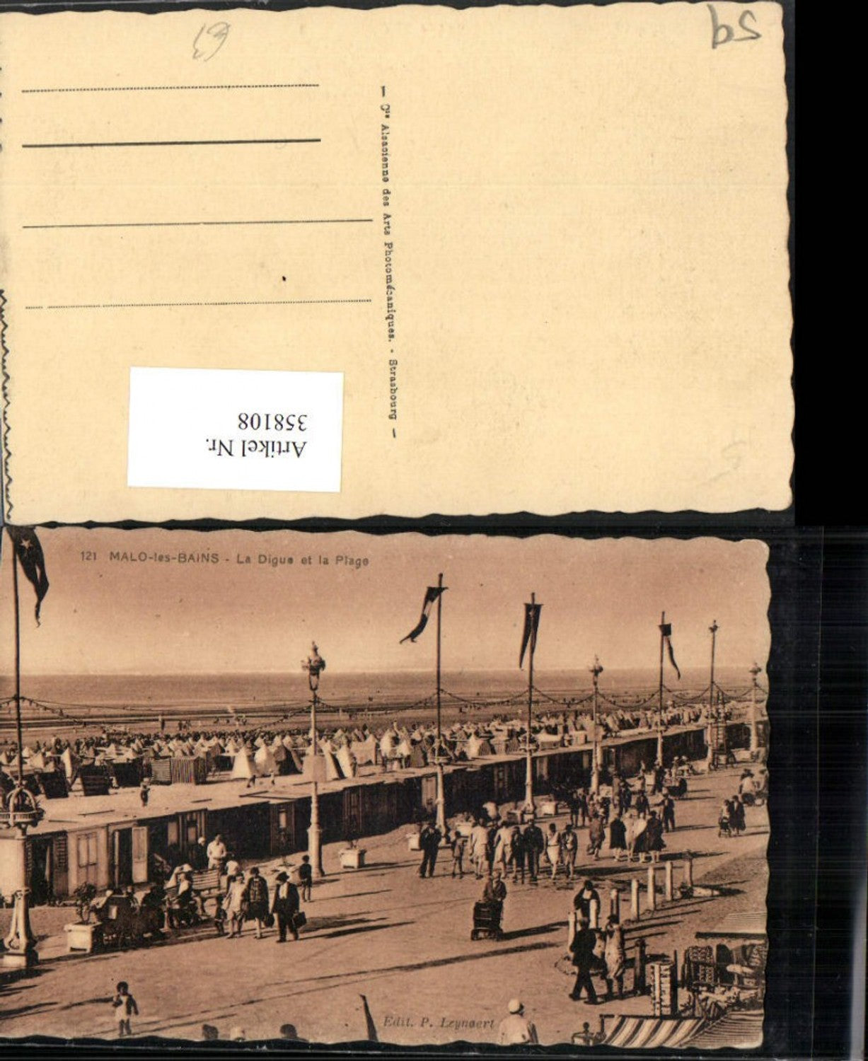 358108,Nord-Pas-de-Calais Nord Malo-les-Bains La Digue et la Plage Promenade Strand