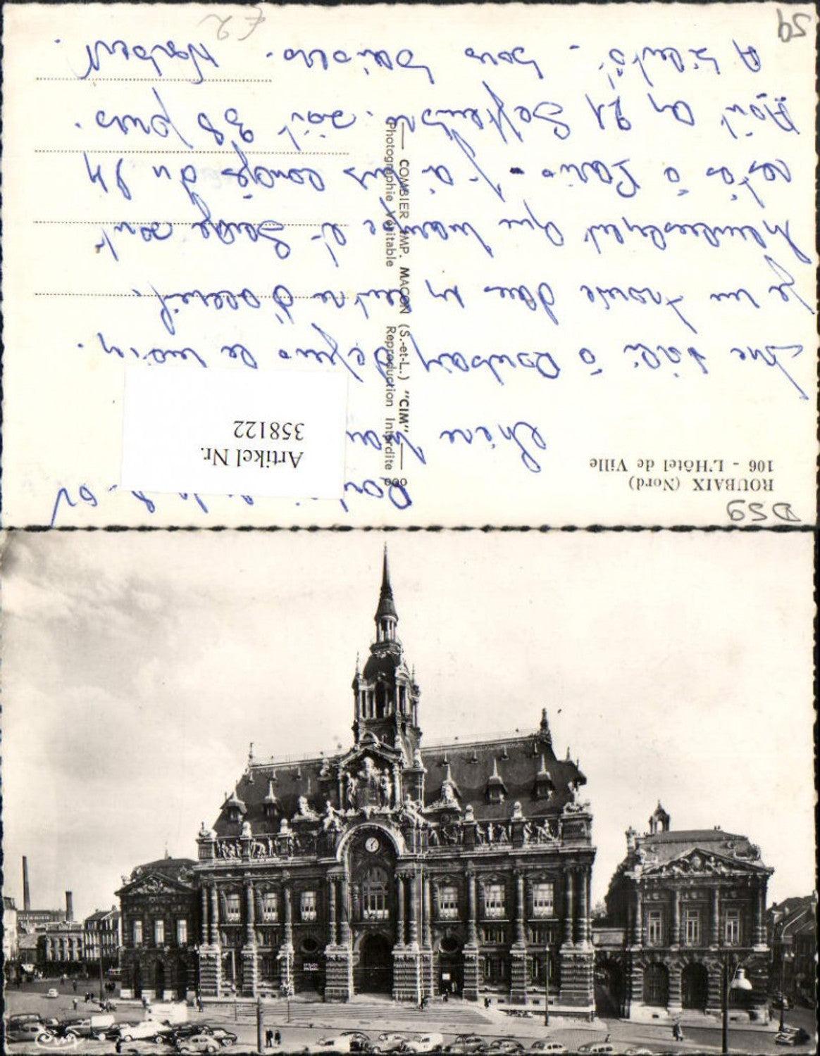 358122,Nord-Pas-de-Calais Nord Roubaix L'Hotel de Ville Rathaus