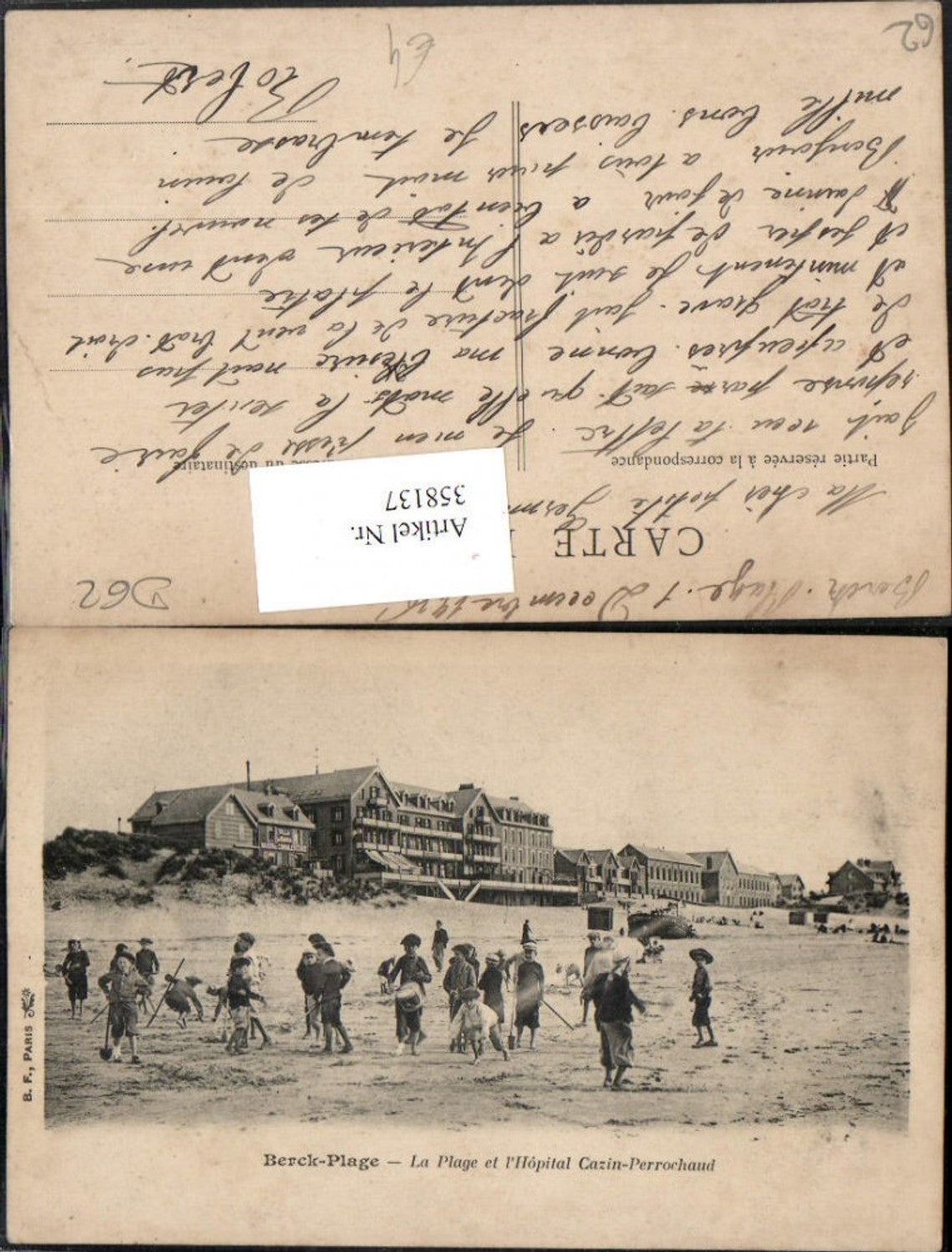 358137,Nord-Pas-de-Calais Pas-de-Calais Berck-Plage Plage et Hopital Cazin-Perrochaud Strandleben