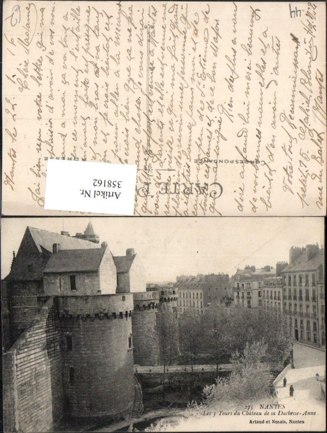 358162,Pays de la Loire Loire-Atlantique Nantes Les 3 Tours du Chateau de la Duchesse-Anne Schloss