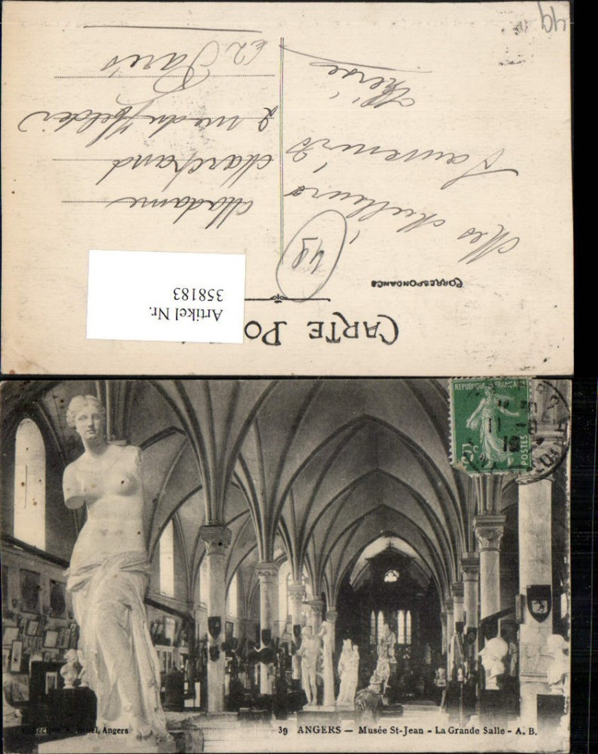 358183,Pays de la Loire Maine-et-Loire Angers Musee St-Jean La Grande Salle Museum Statuen