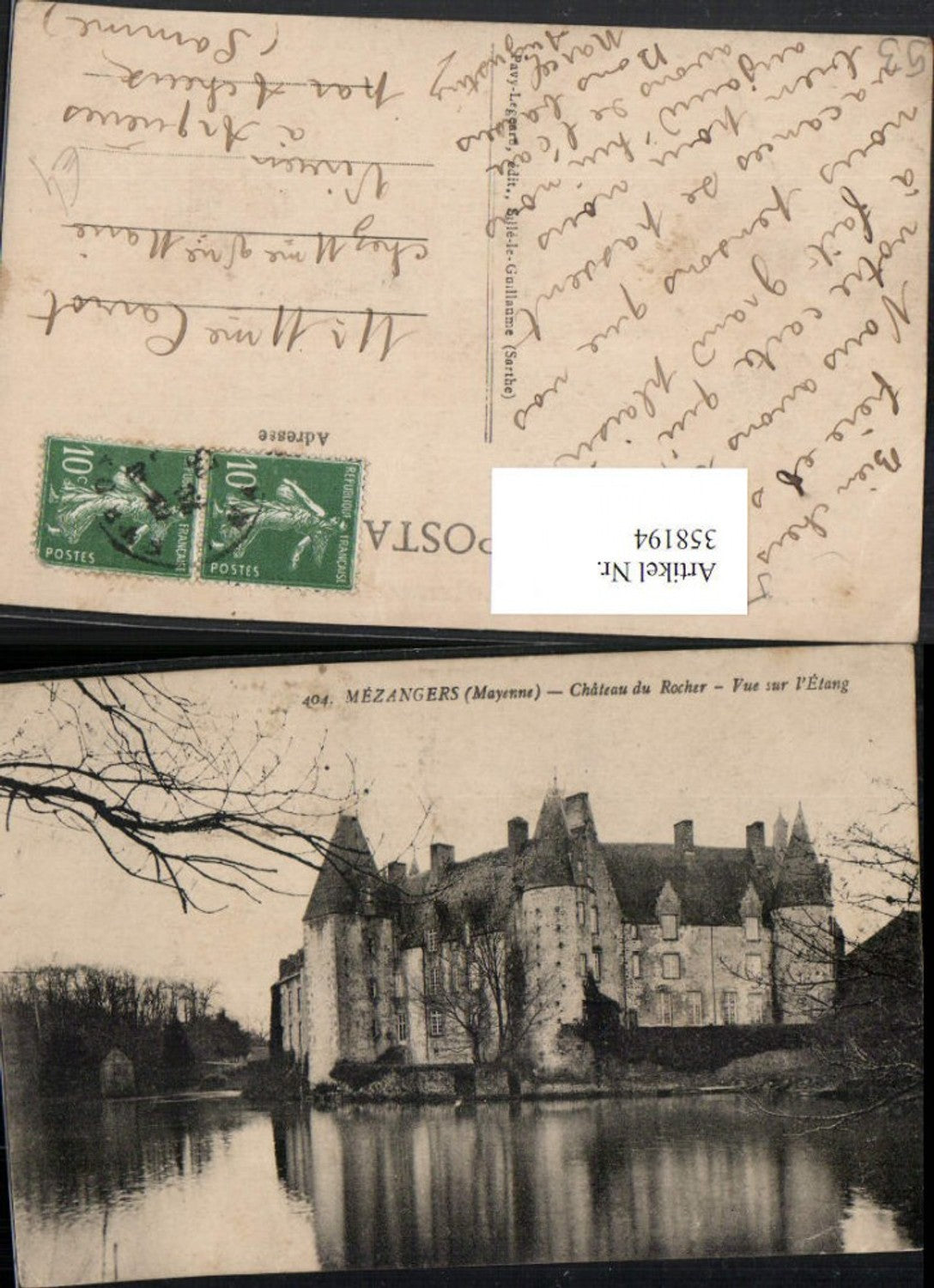 358194,Pays de la Loire Mayenne Mezangers Chateau du Rocher vue sur l'Etang Schloss