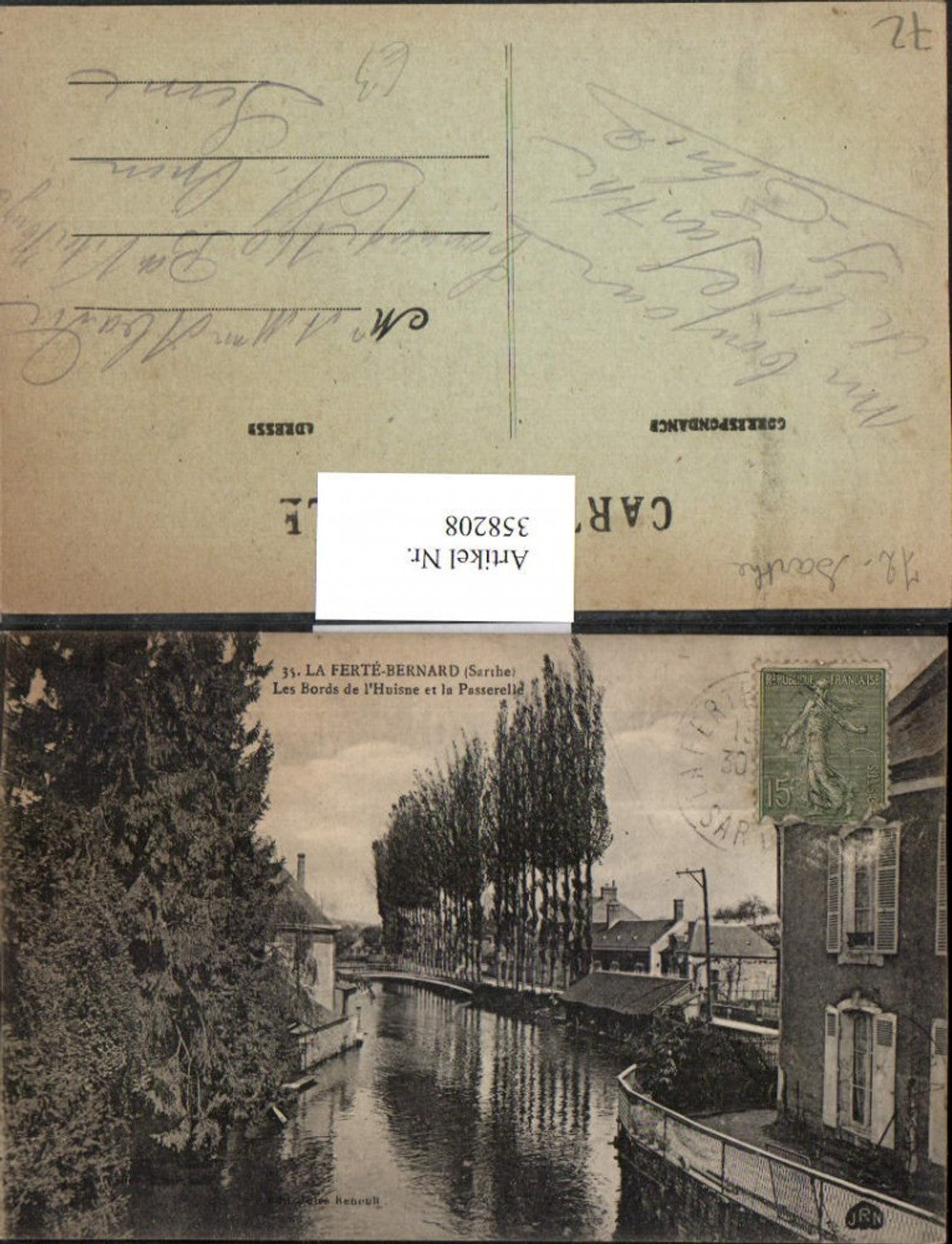358208,Pays de la Loire Sarthe La Ferte-Bernard Les Bords de Husine et la Passerelle Fluss