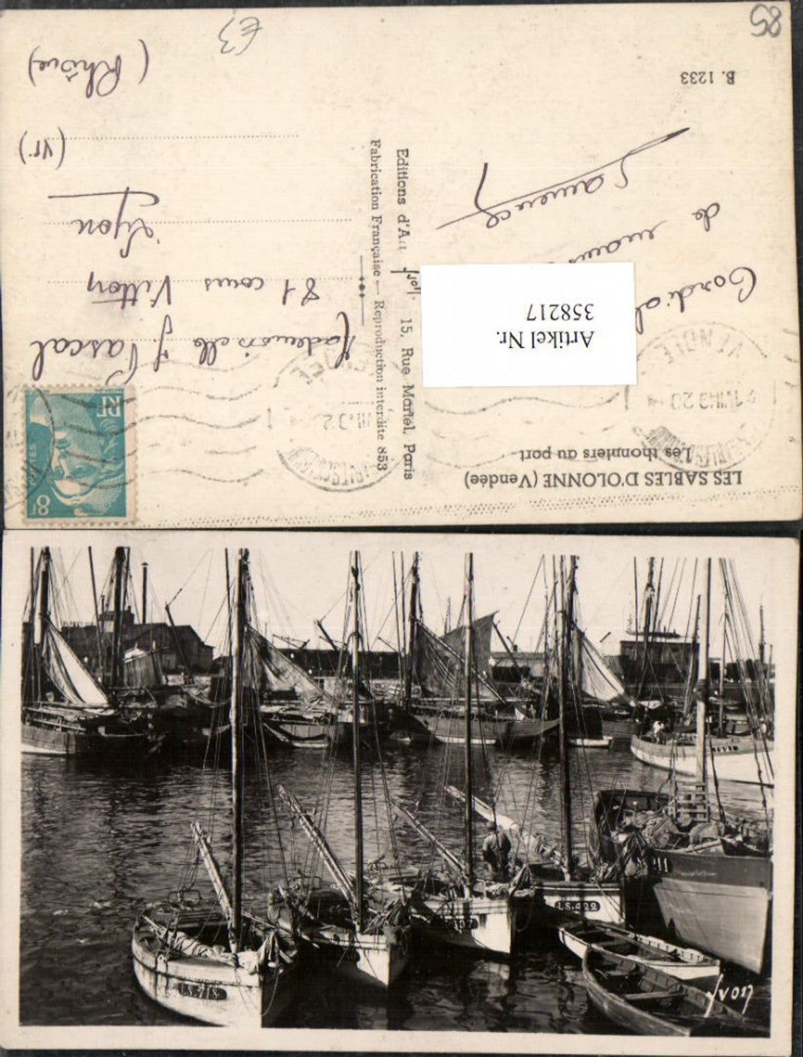 358217,Pays de la Loire Vendee Les Sables d'Olonne Les thonniers au port Hafen Segelboote