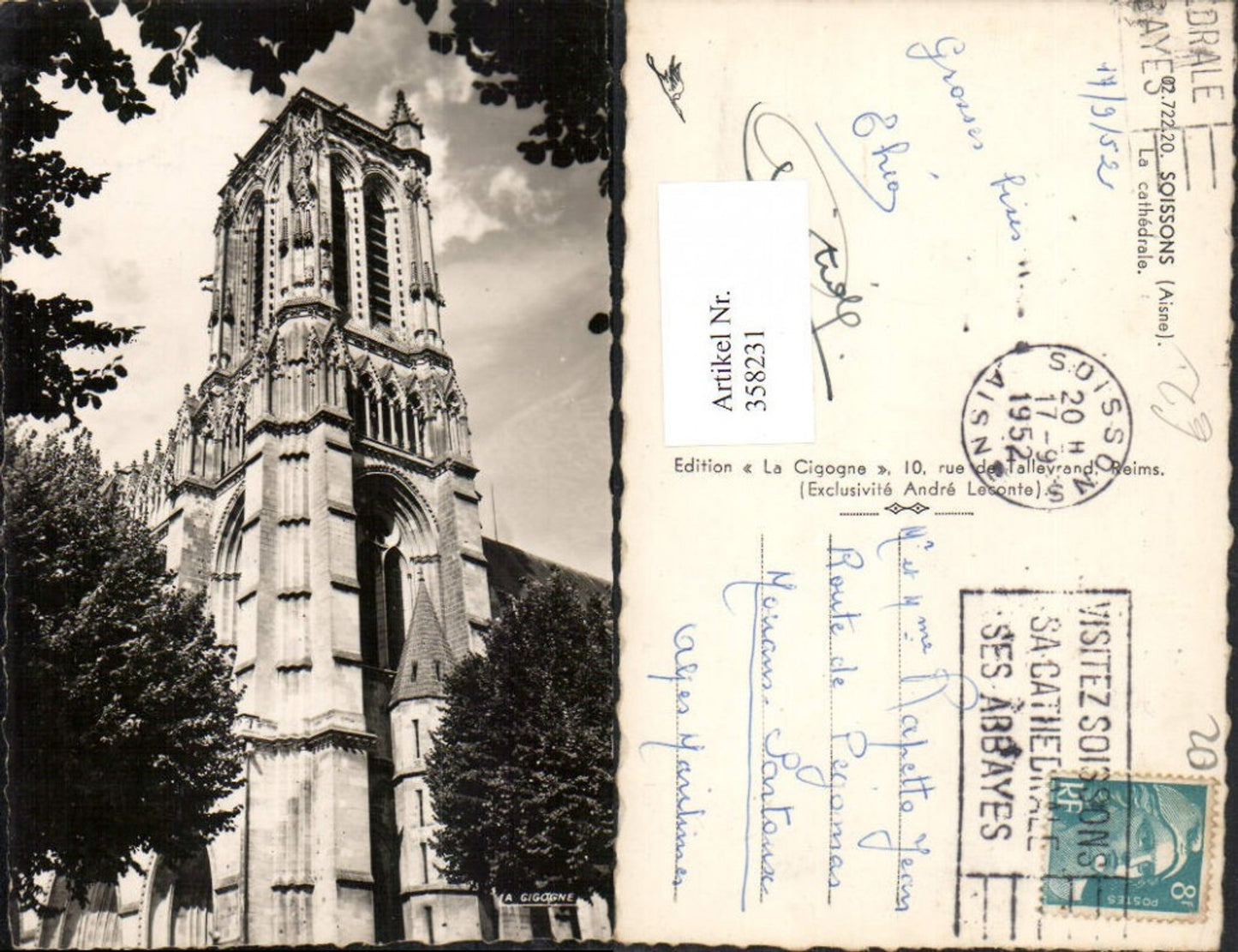 358231,Picardie Aisne Soissons La Cathedrale Kirche