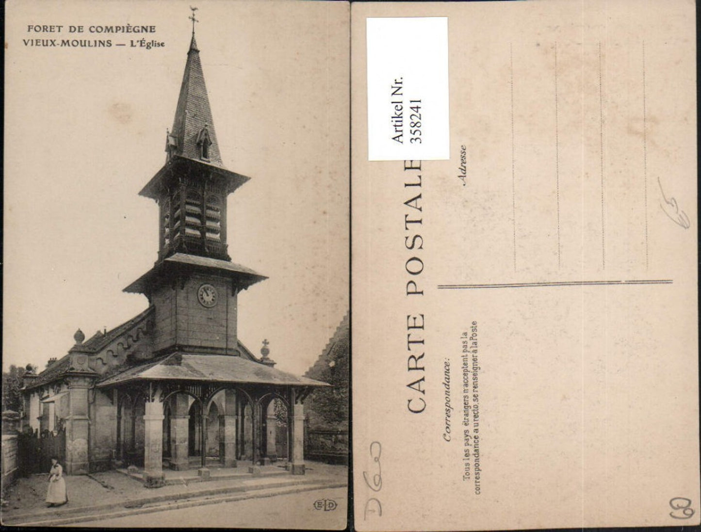 358241,Picardie Oise Foret de Compiegne Vieux-Moulins Eglise Kirche