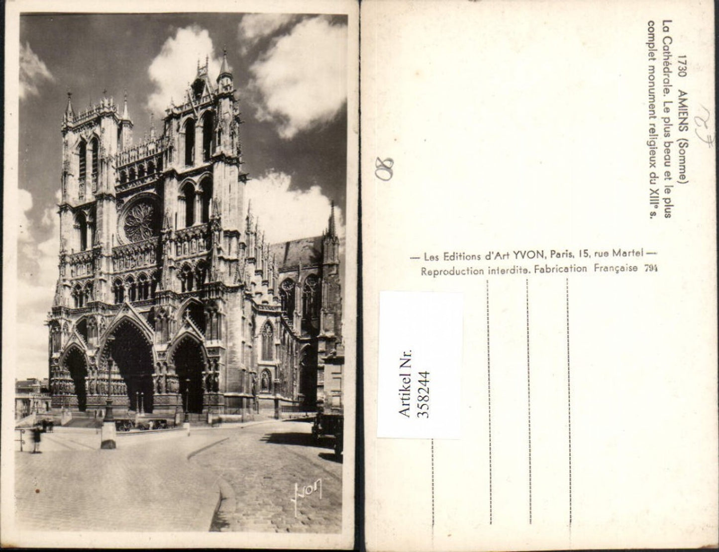 358244,Picardie Somme Amiens La Cathedrale Kirche