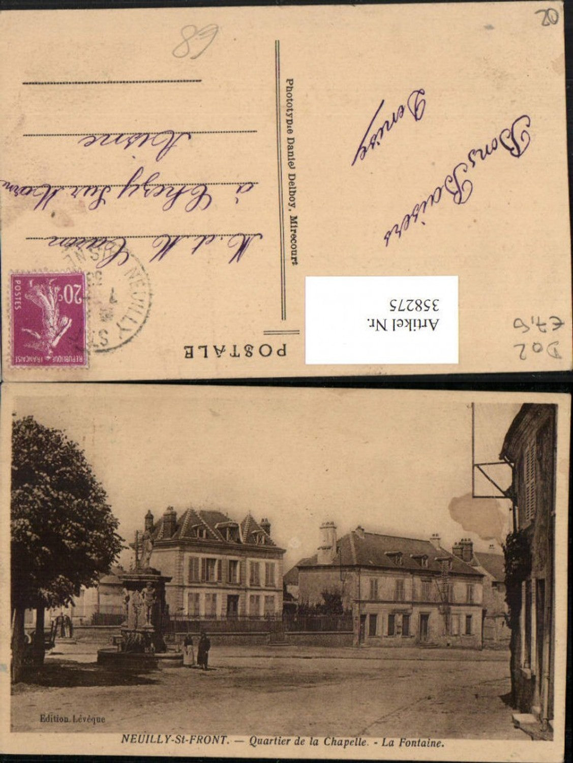 358275,Picardie Aisne Neuilly-St-Front Quartier de la Chapelle La Fontaine Brunnen
