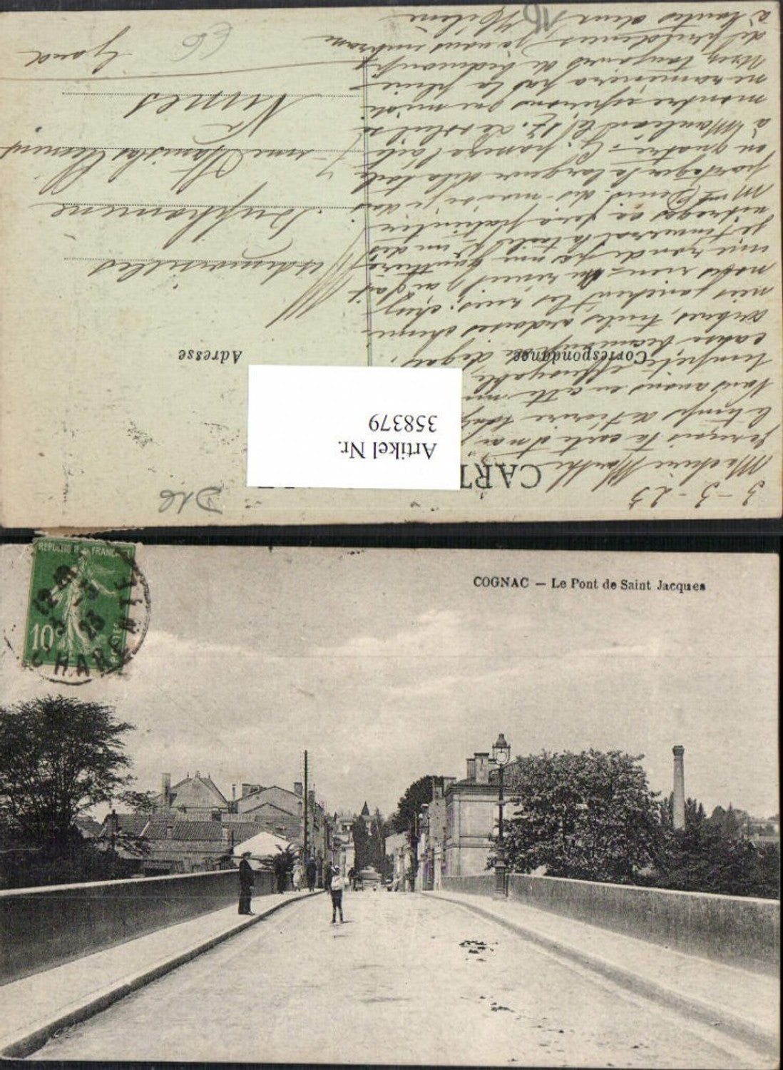358379,Poitou-Charentes Charente Cognac Le Pont de Saint Jacques Brücke Straßenansicht