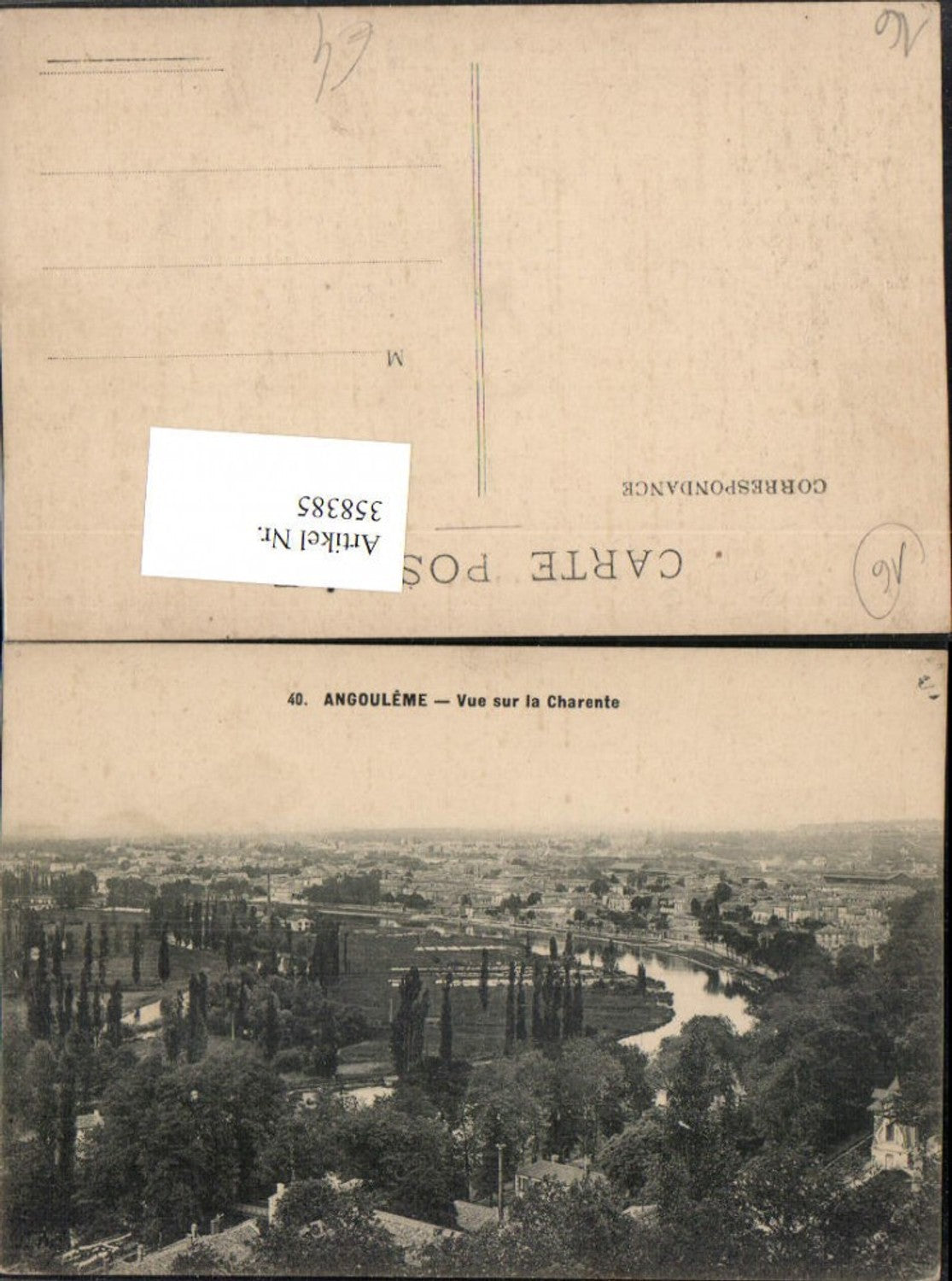 358385,Poitou-Charentes Charente Angouleme Vue sur la Cahrente Totale