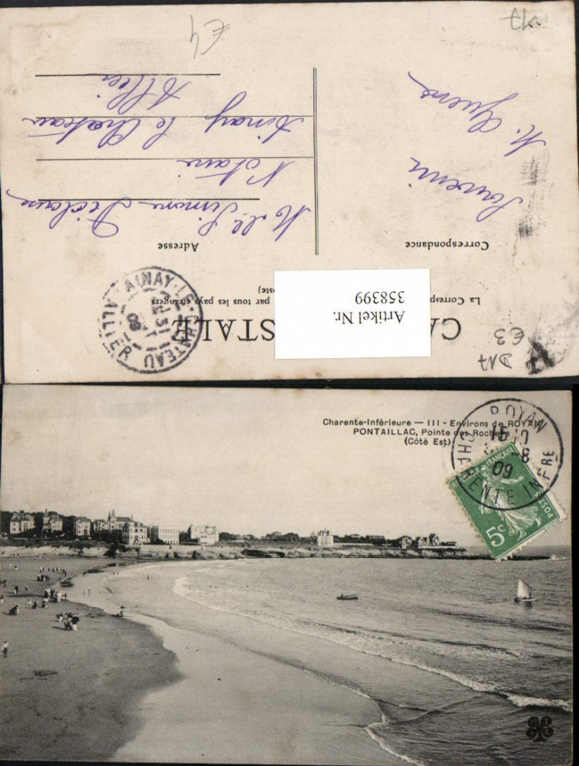 358399,Poitou-Charentes Charente-Maritime Royan Pontaillac Pointe des Rochers Strand