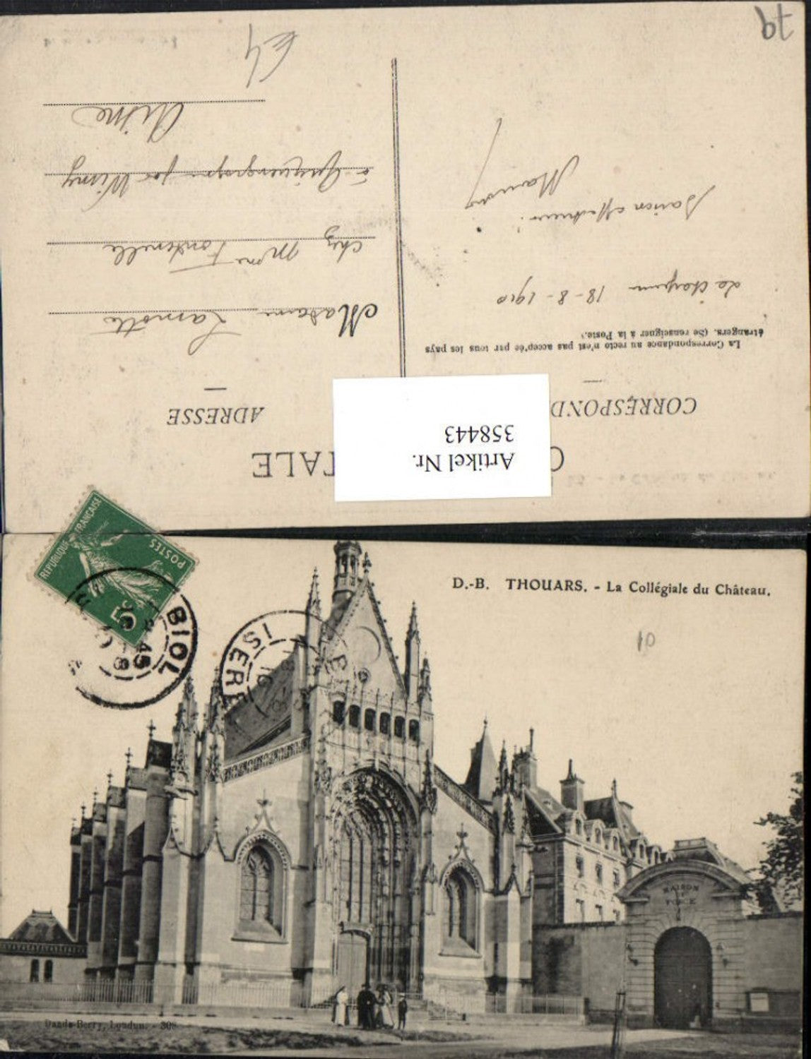 358443,Poitou-Charentes Deux-Sevres Thouars La Collegiale du Chateau Stift Schloss