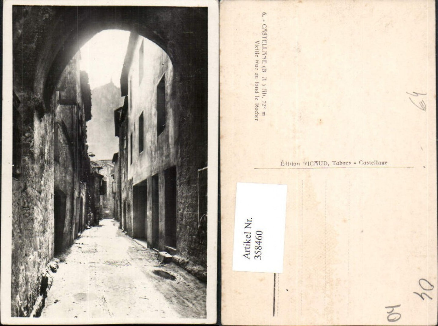 358460,Provence-Alpes-Cote-Azur Prov. Castellane Vieille Rue Gasse