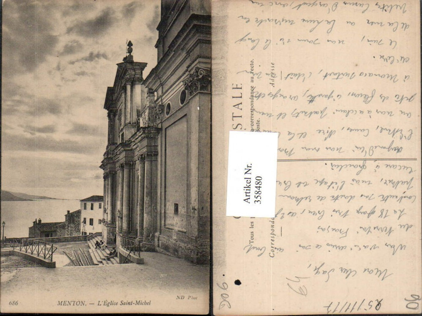 358480,Provence-Alpes-Cote-Azur Alpes-Maritimes Menton L'Eglise Saint-Michel Kirche
