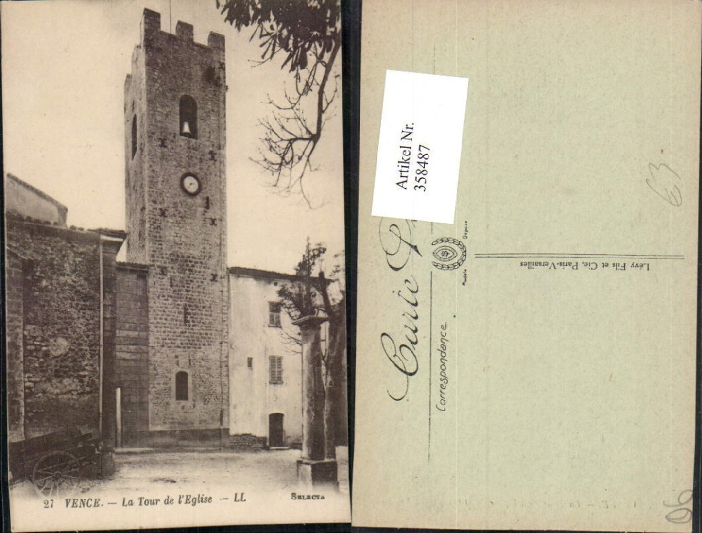 358487,Provence-Alpes-Cote-Azur Alpes-Maritimes Vence La Tour de l'Eglise Kirchenturm