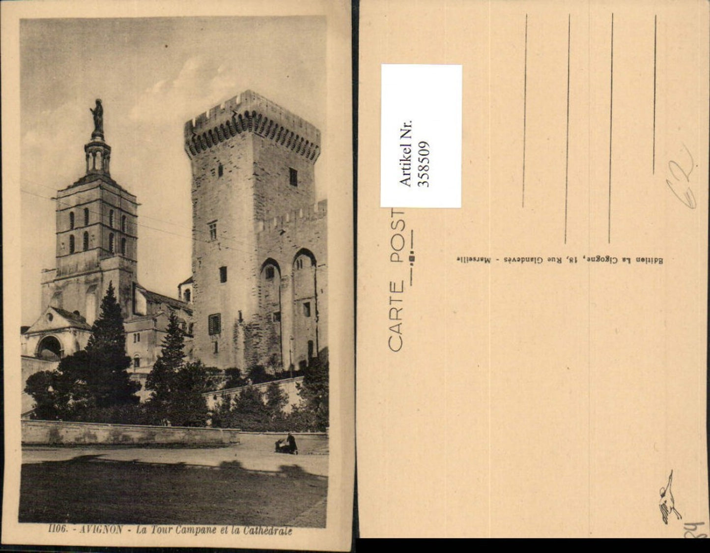358509,Provence-Alpes-Cote-Azur Vaucluse Avignon Tour Campane et la Cathedrale Turm