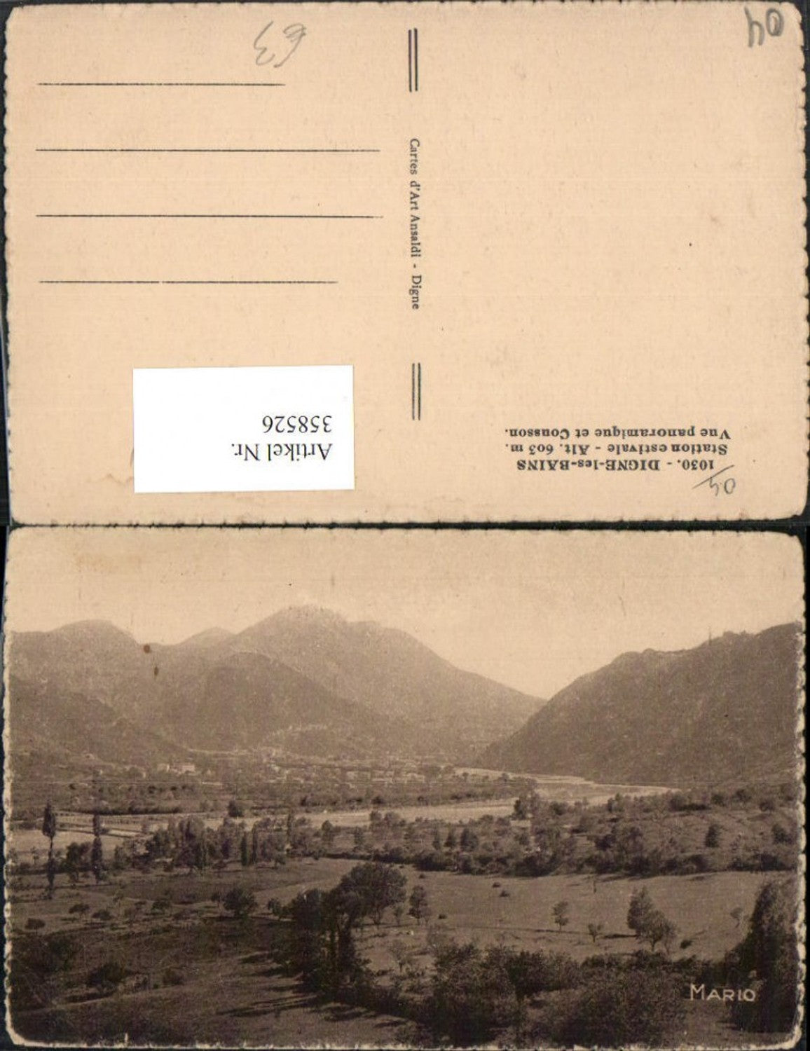 358526,Provence-Alpes-Cote-Azur Prov. Digne-les-Bains Station estivale Bergkulisse