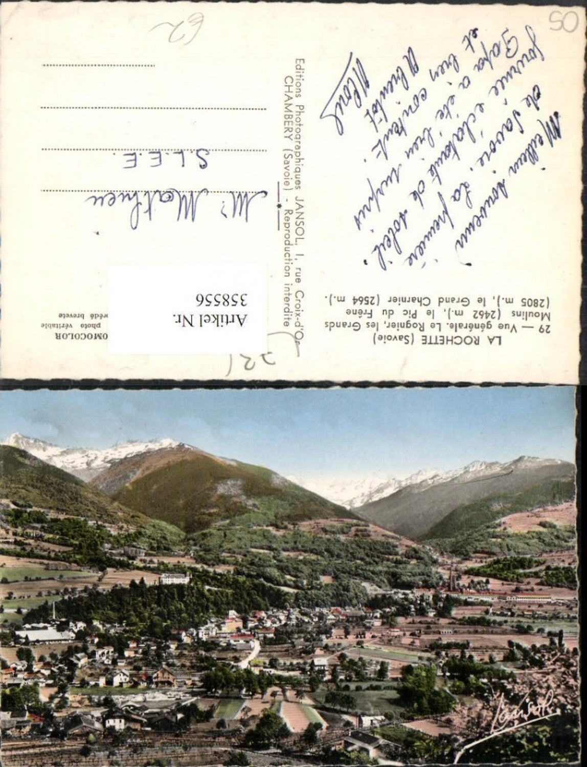 358556,Provence-Alpes-Cote-Azur Hautes-Alpes La Rochette Vue generale Totale Bergkulisse