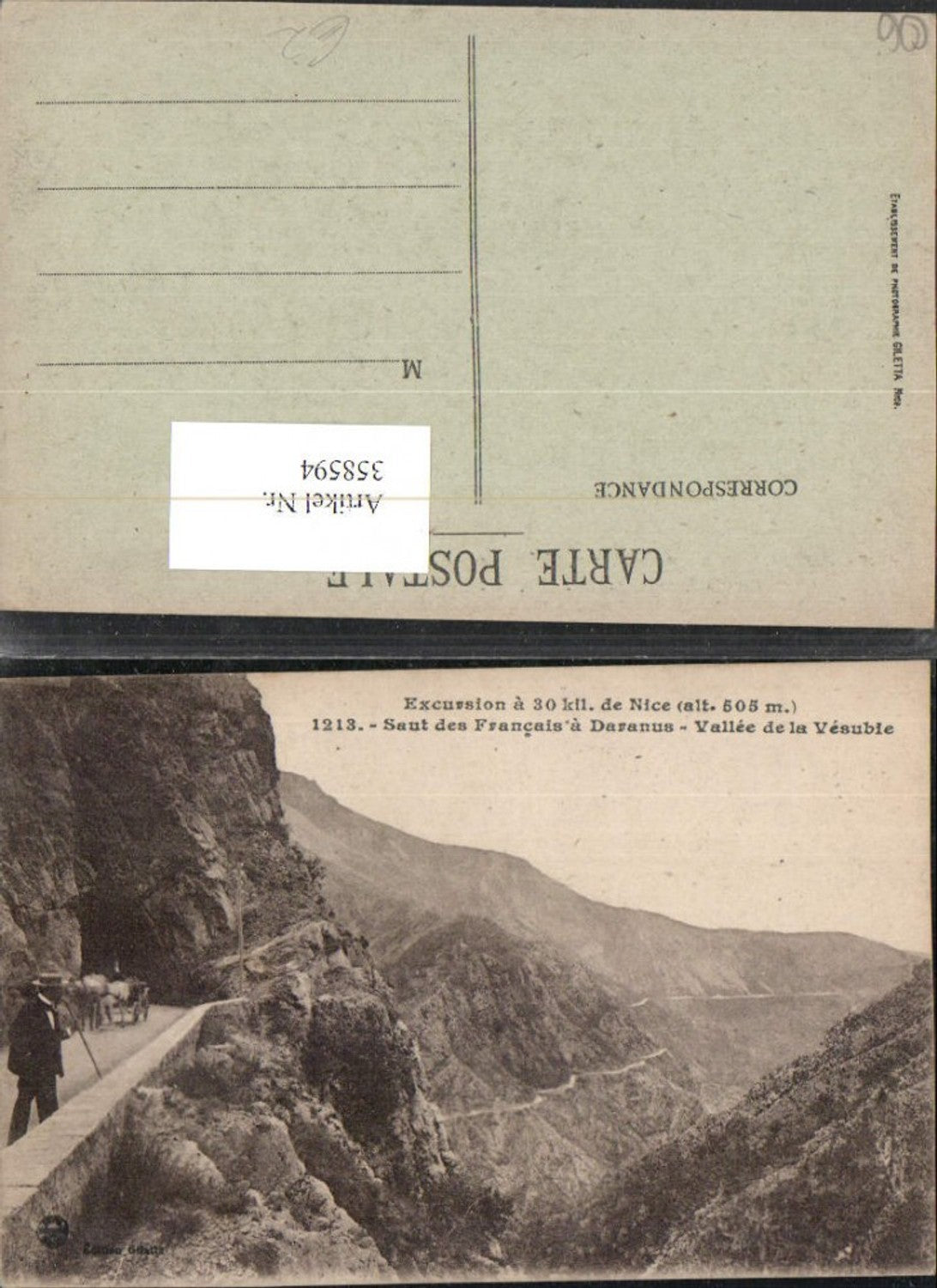 358594,Provence-Alpes-Cote-Azur Alpes-Maritimes Excursion de Nice Nizza Saut des Francais Tunnel