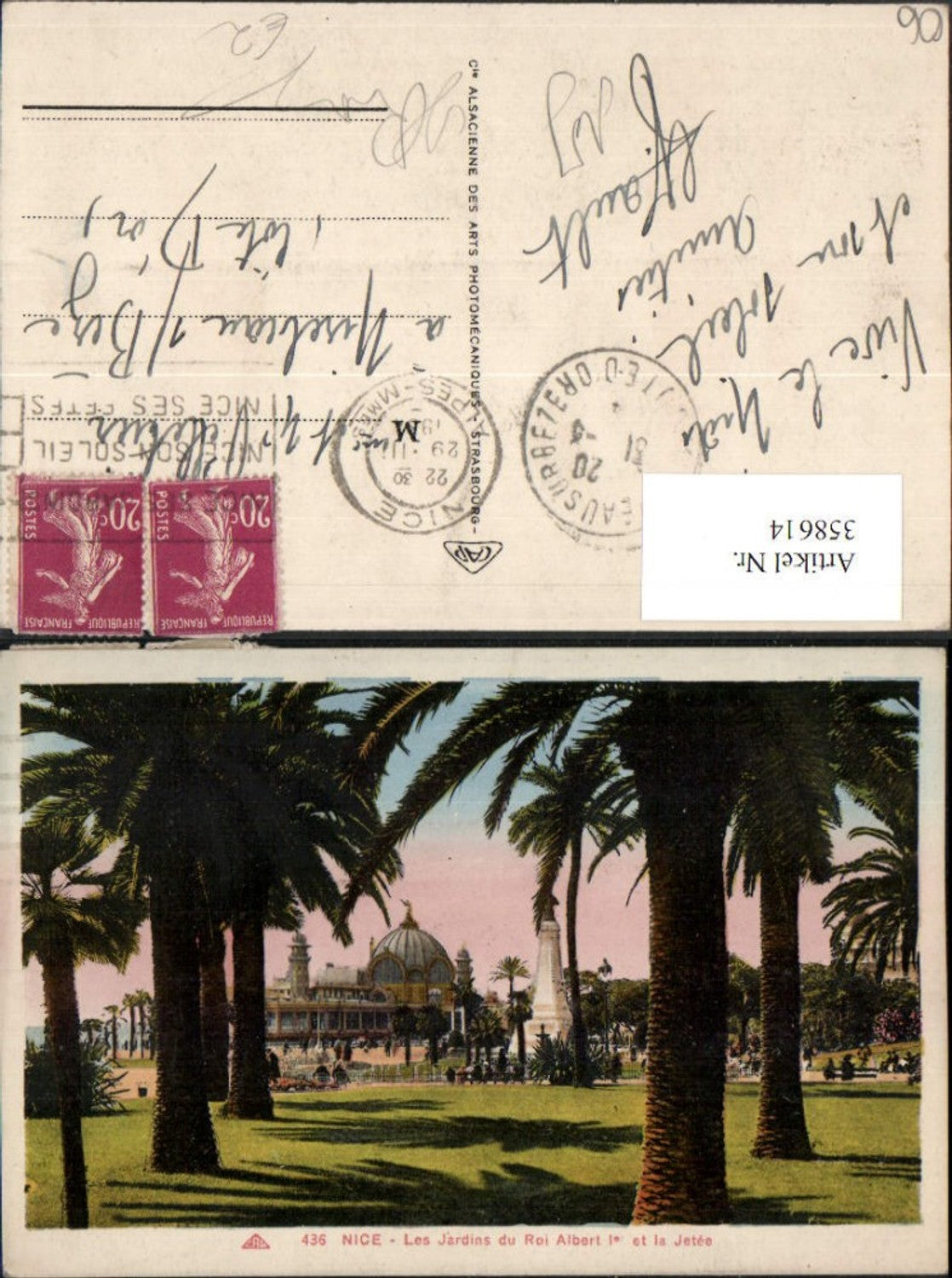 358614,Provence-Alpes-Cote-Azur Alpes-Maritimes Nice Nizza Jardins du Roi Albert et la Jetee