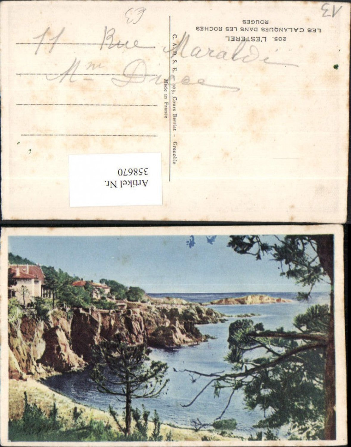 358670,Provence-Alpes-Cote-Azur Bouches-de-Rhone L'Esterel Calanques dans les Roches Küste