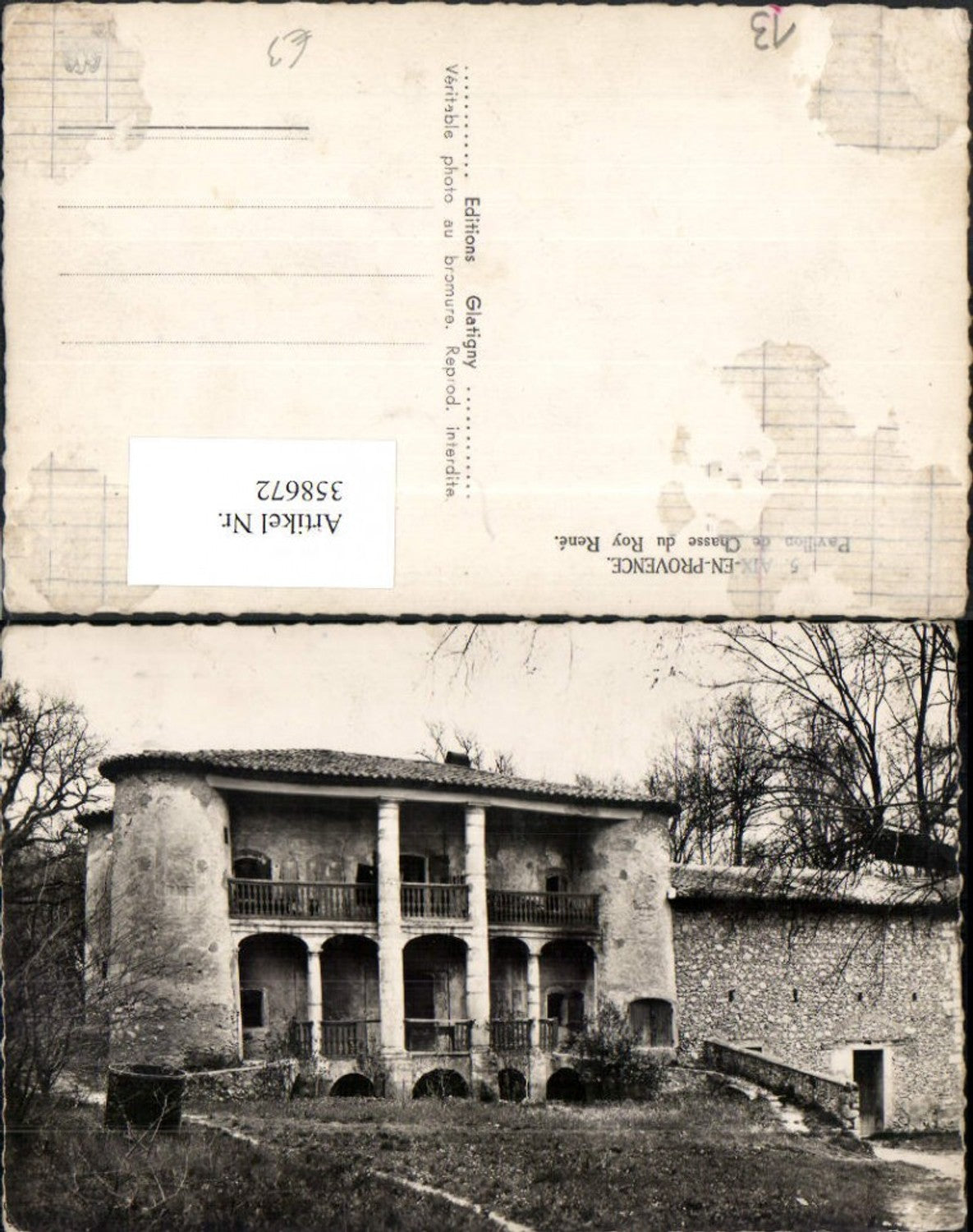 358672,Provence-Alpes-Cote-Azur Bouches-de-Rhone Aix-en-Provence Pavillon Chasse Roy Rene